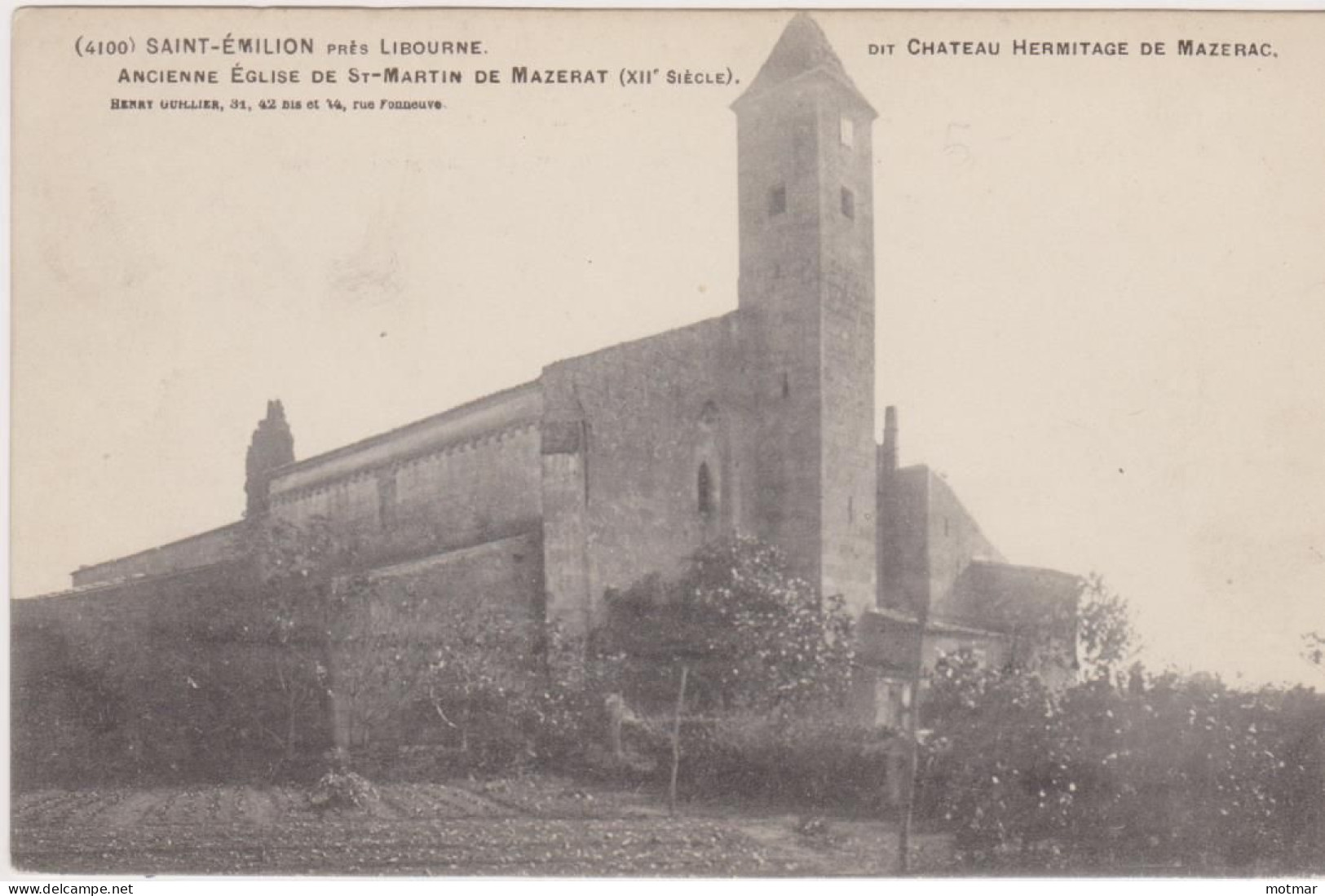 Saint-Martin De Mazerat, Près De Saint-Emilion, Ancienne église, Château Hermitage De Mazerac - Autres & Non Classés