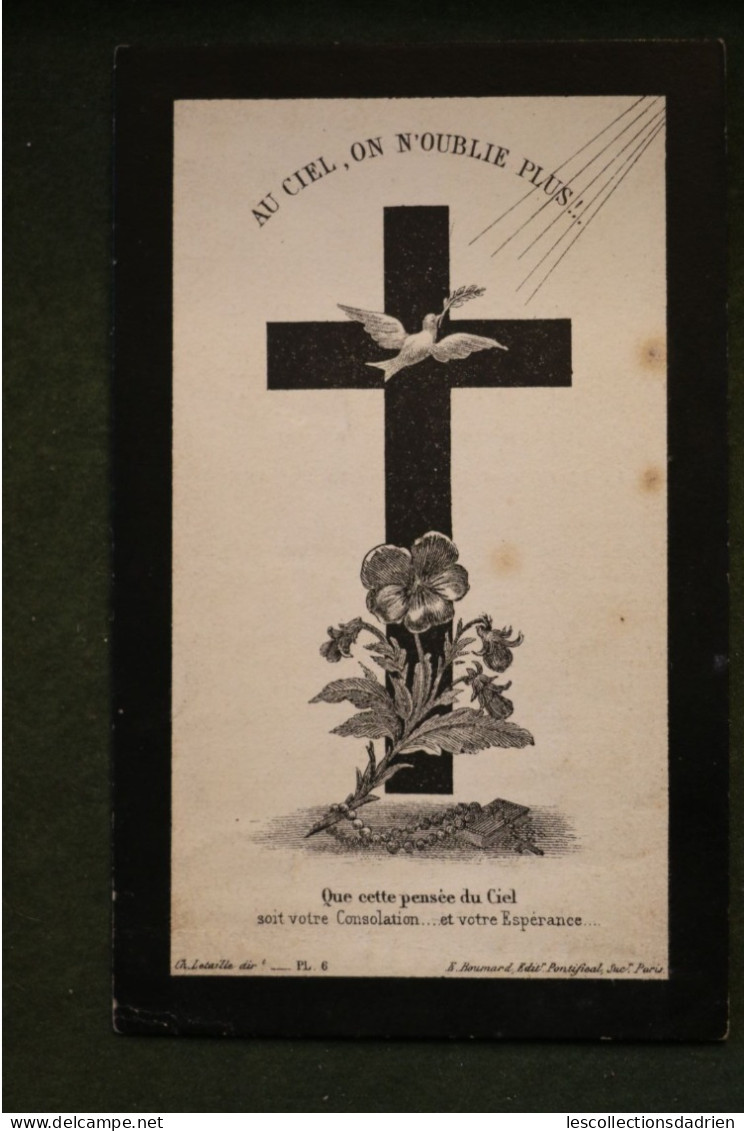 Image Mortuaire 1907 Monsieur René Bon Valogne -  Doodsprentje Bidprentje -  Croix Pensée Colombe - Obituary Notices