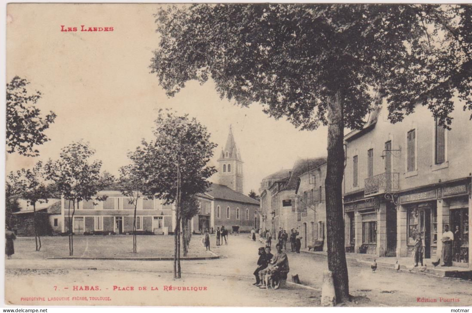 HABAS, Place De La République- Voyagé En 1911 - Autres & Non Classés