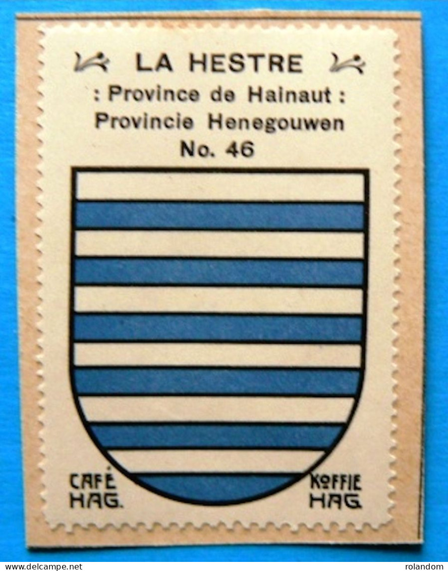 Hainaut N046 La Hestre Manage Timbre Vignette 1930 Café Hag Armoiries Blason écu TBE - Tè & Caffè