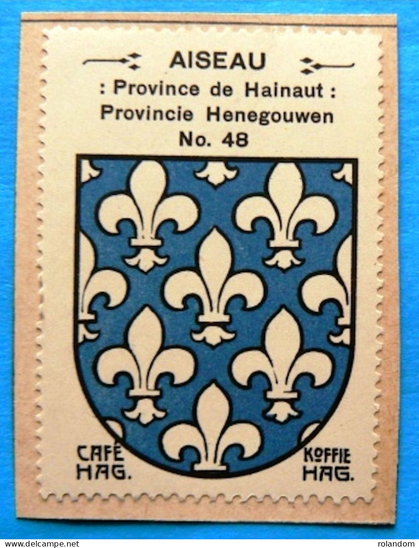 Hainaut N048 Aiseau Timbre Vignette 1930 Café Hag Armoiries Blason écu TBE - Thee & Koffie