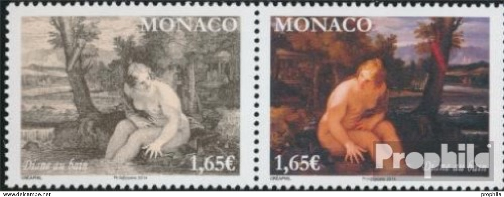 Monaco 3181-3182 Paar (kompl.Ausg.) Postfrisch 2014 Akt In Der Kunst - Neufs