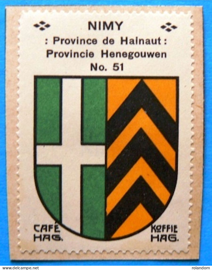 Hainaut N051 Nimy  Timbre Vignette 1930 Café Hag Armoiries Blason écu TBE - Tè & Caffè