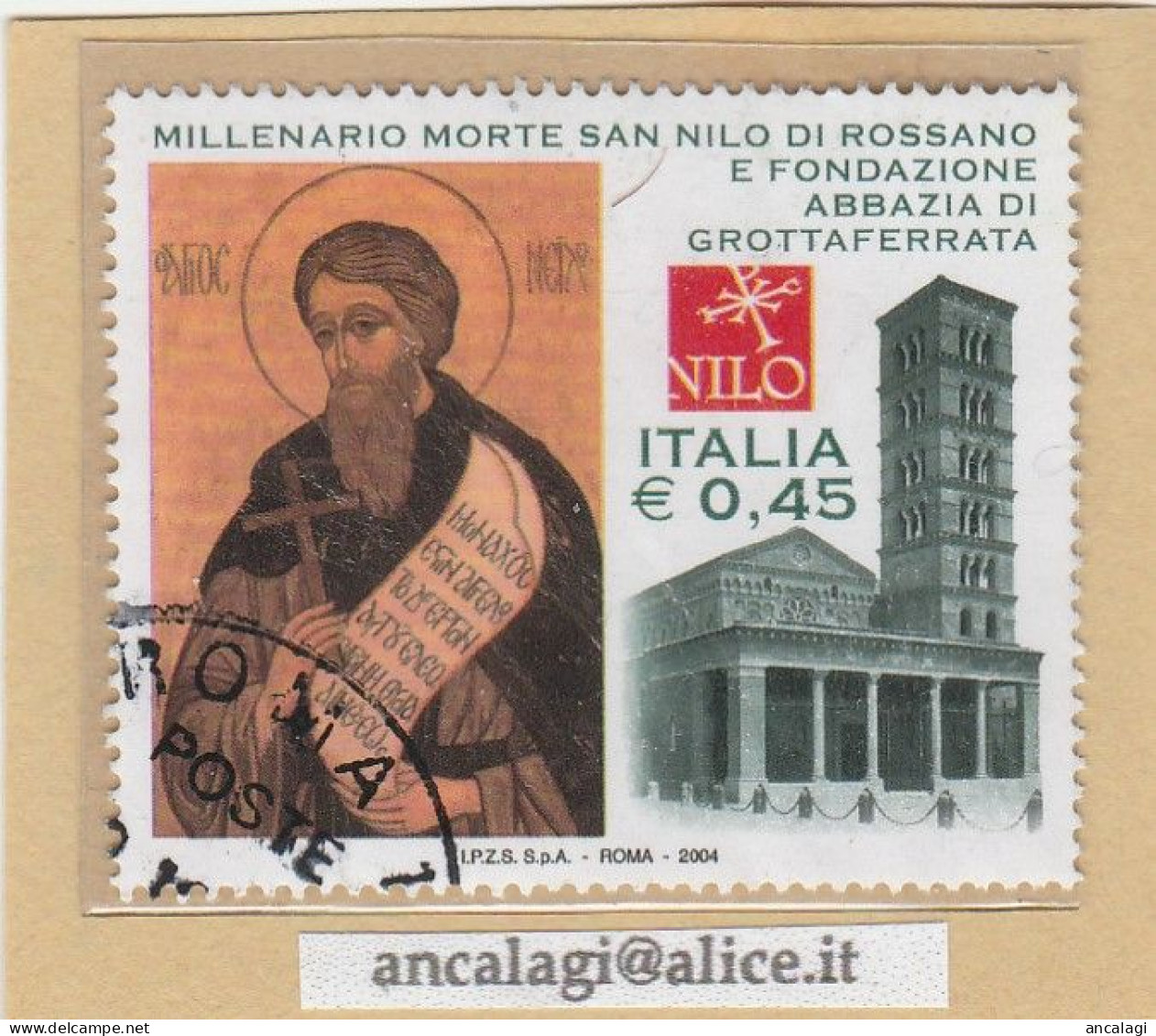 USATI ITALIA 2004 - Ref.0942 "SAN NILO, GROTTAFERRATA" 1 Val. - - 2001-10: Oblitérés