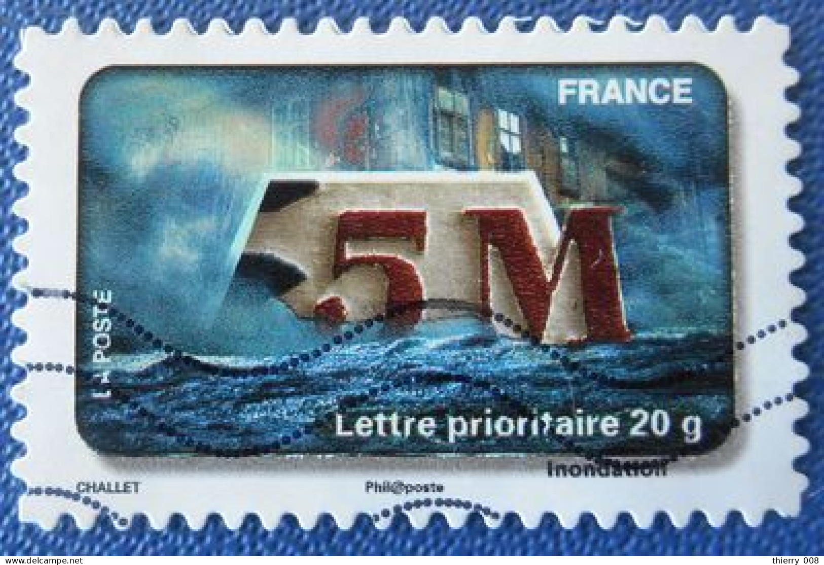 405 France 2010 Oblitéré Autoadhésif Fête Du Timbre L’eau Inondations - Other & Unclassified
