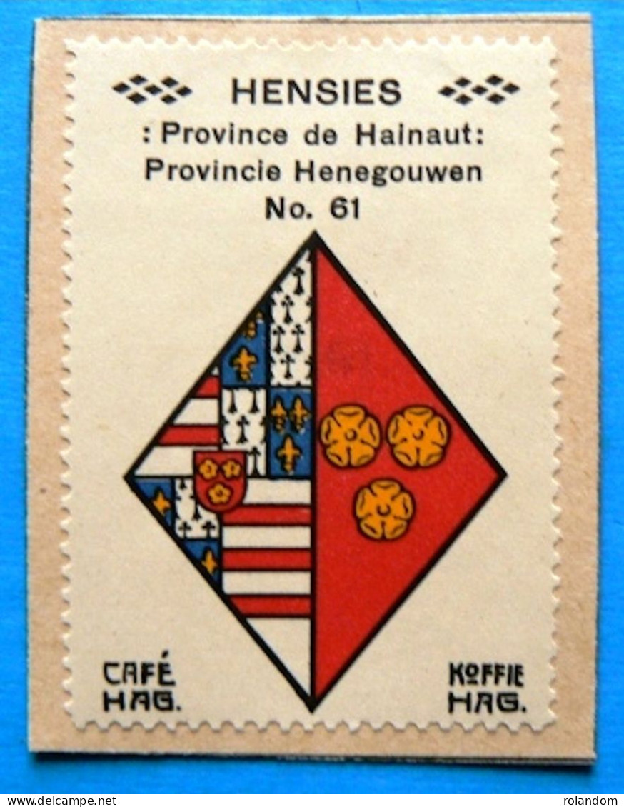 Hainaut N061 Hensies Timbre Vignette 1930 Café Hag Armoiries Blason écu TBE - Té & Café