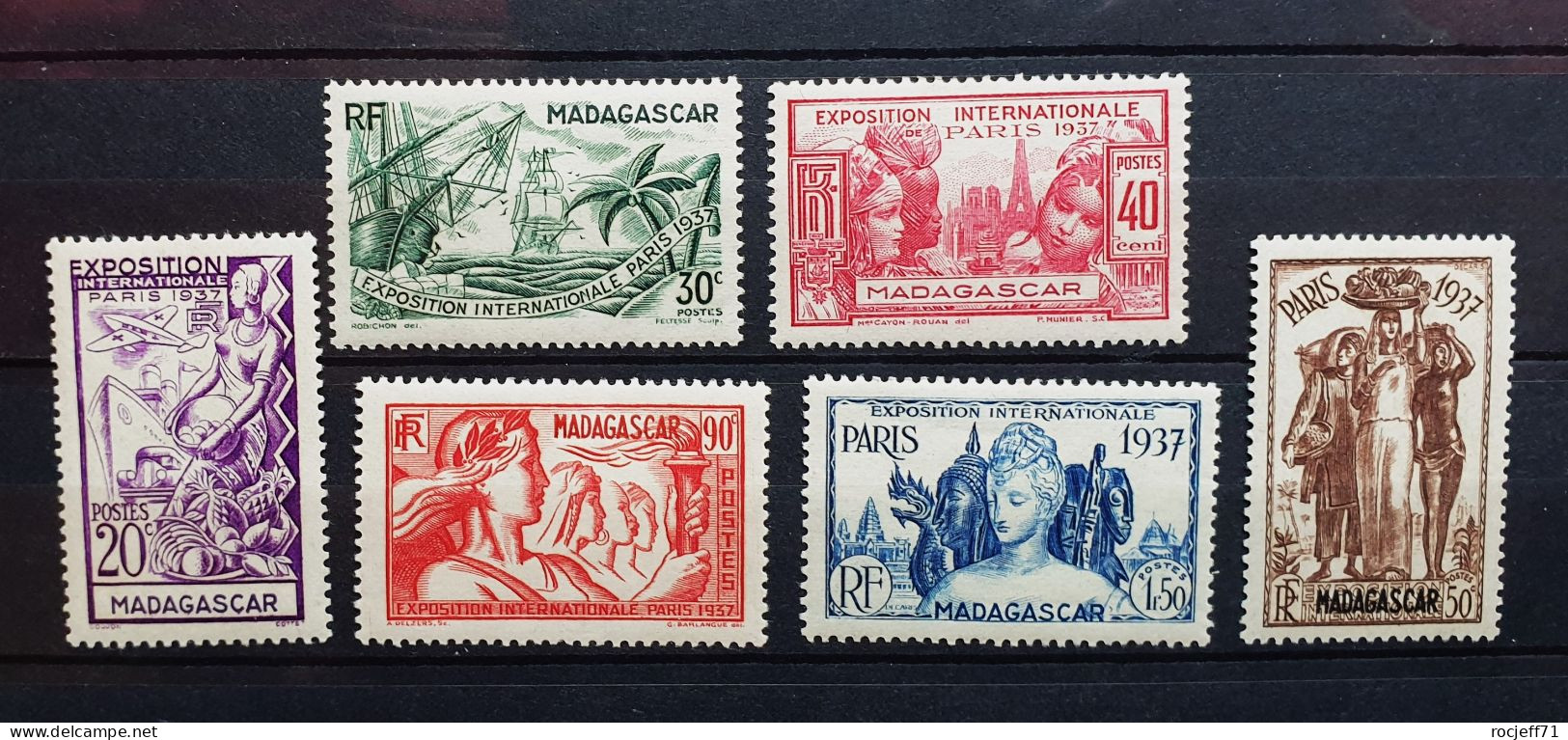 04 - 24 -  Madagascar N° 193 à 198* - MH  - Expo De Paris 1937 - Ongebruikt