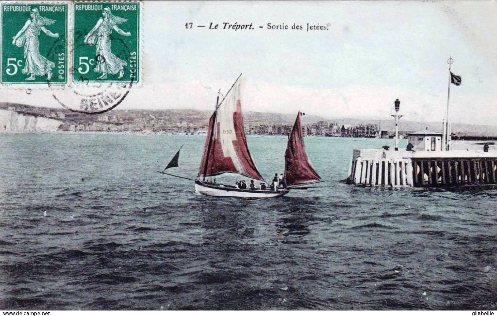 76 - Seine Maritime -  LE TREPORT -  Voilier A La Sortie Des Jetées - Le Treport