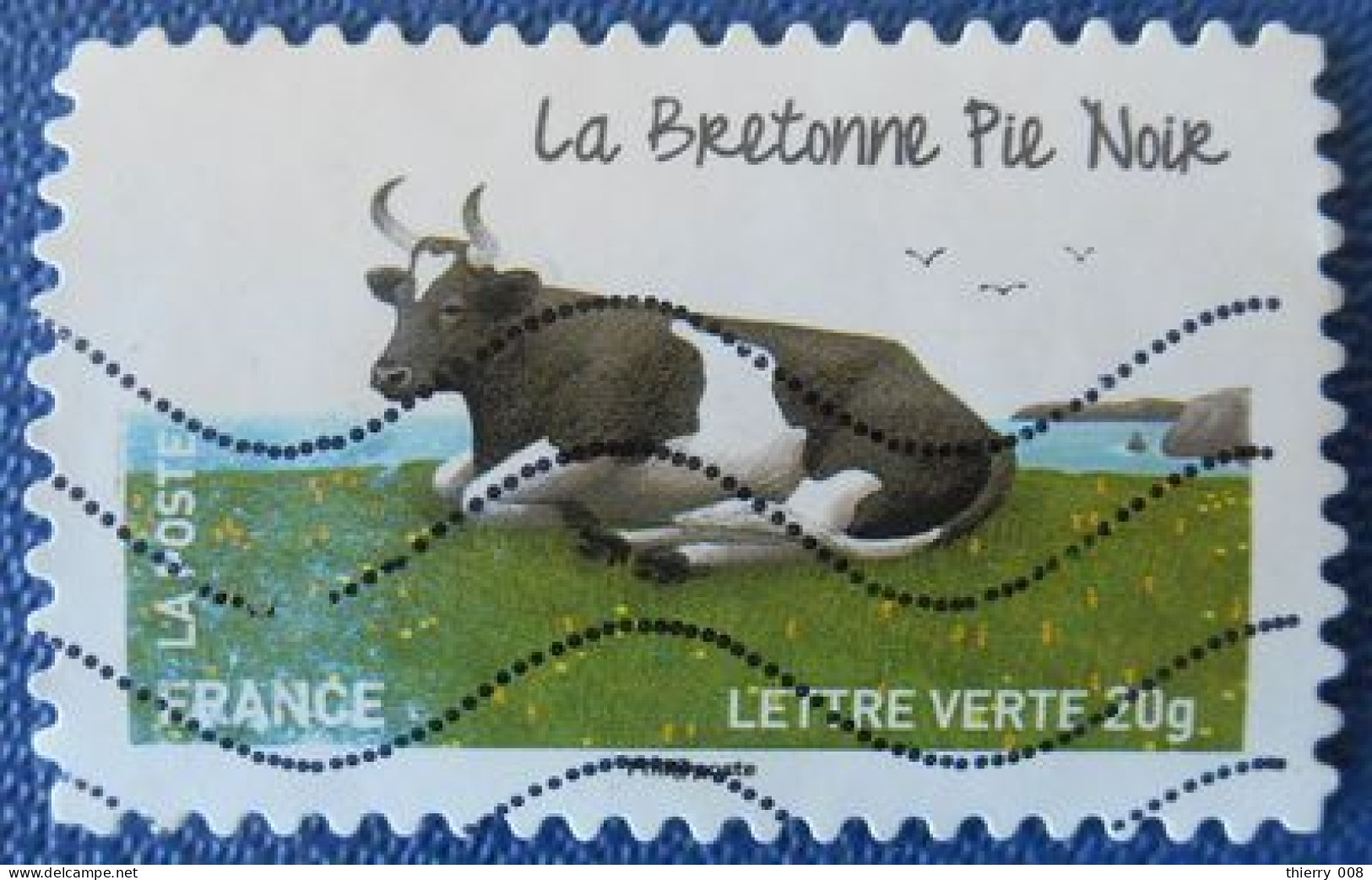 953 France 2014 Oblitéré Autoadhésif Vache La Bretonne Pie Noir - Autres & Non Classés