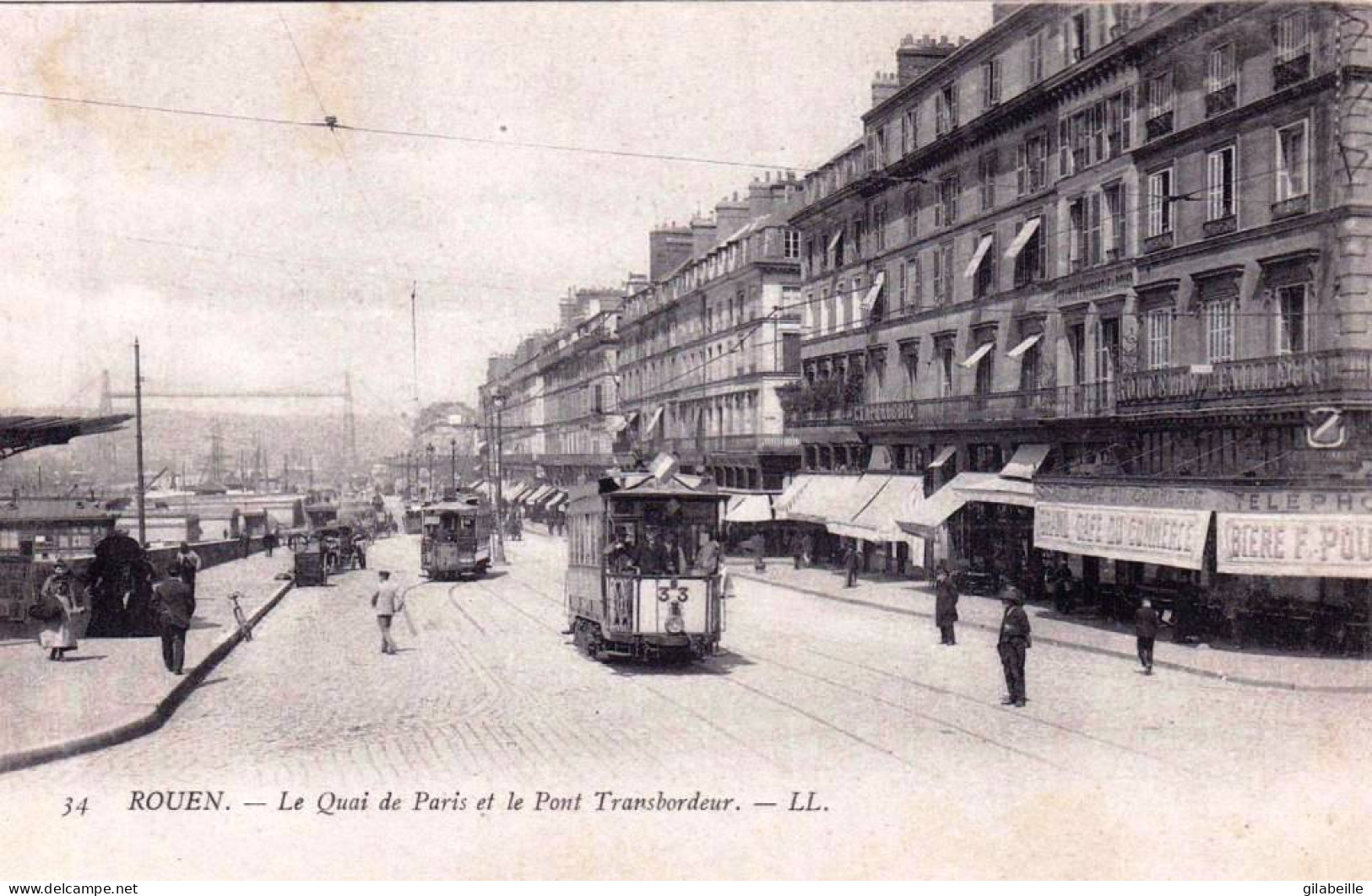 76 - Seine Maritime -  ROUEN -  Le Quai De Paris Et Le Pont Transbordeur - Rouen