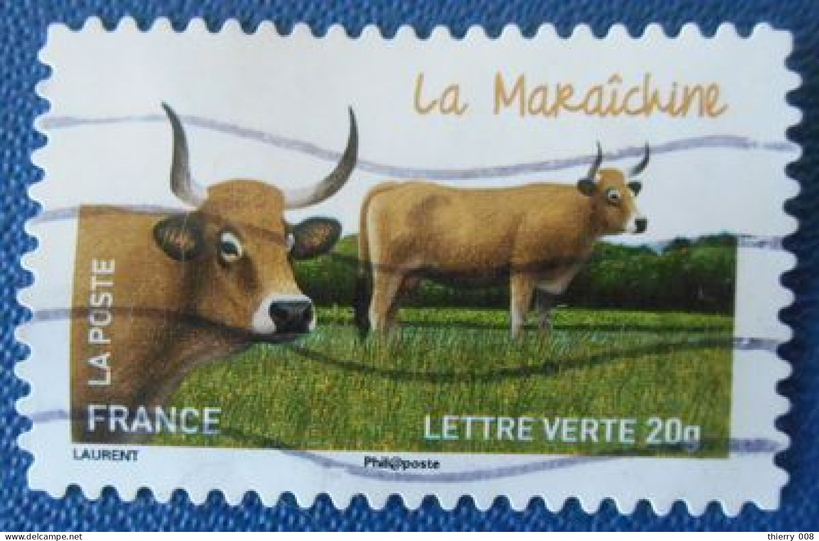 956 France 2014 Oblitéré Autoadhésif Vache La Maraîchine - Autres & Non Classés