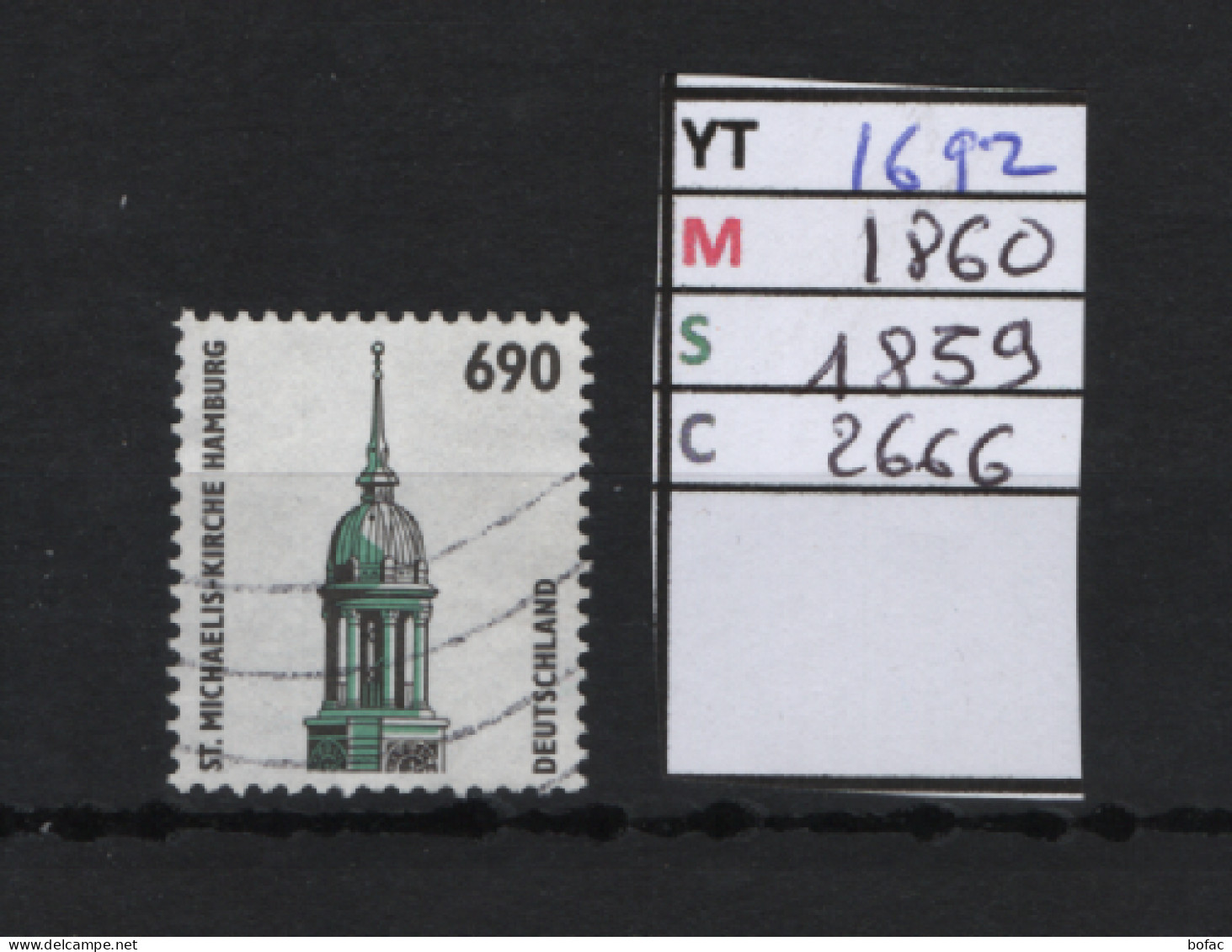 PRIX F. Obl  1692 YT 1860 MIC 1859 SCO 2666 GIB Eglise St Michel à Hambourg 199675/13 - Usati