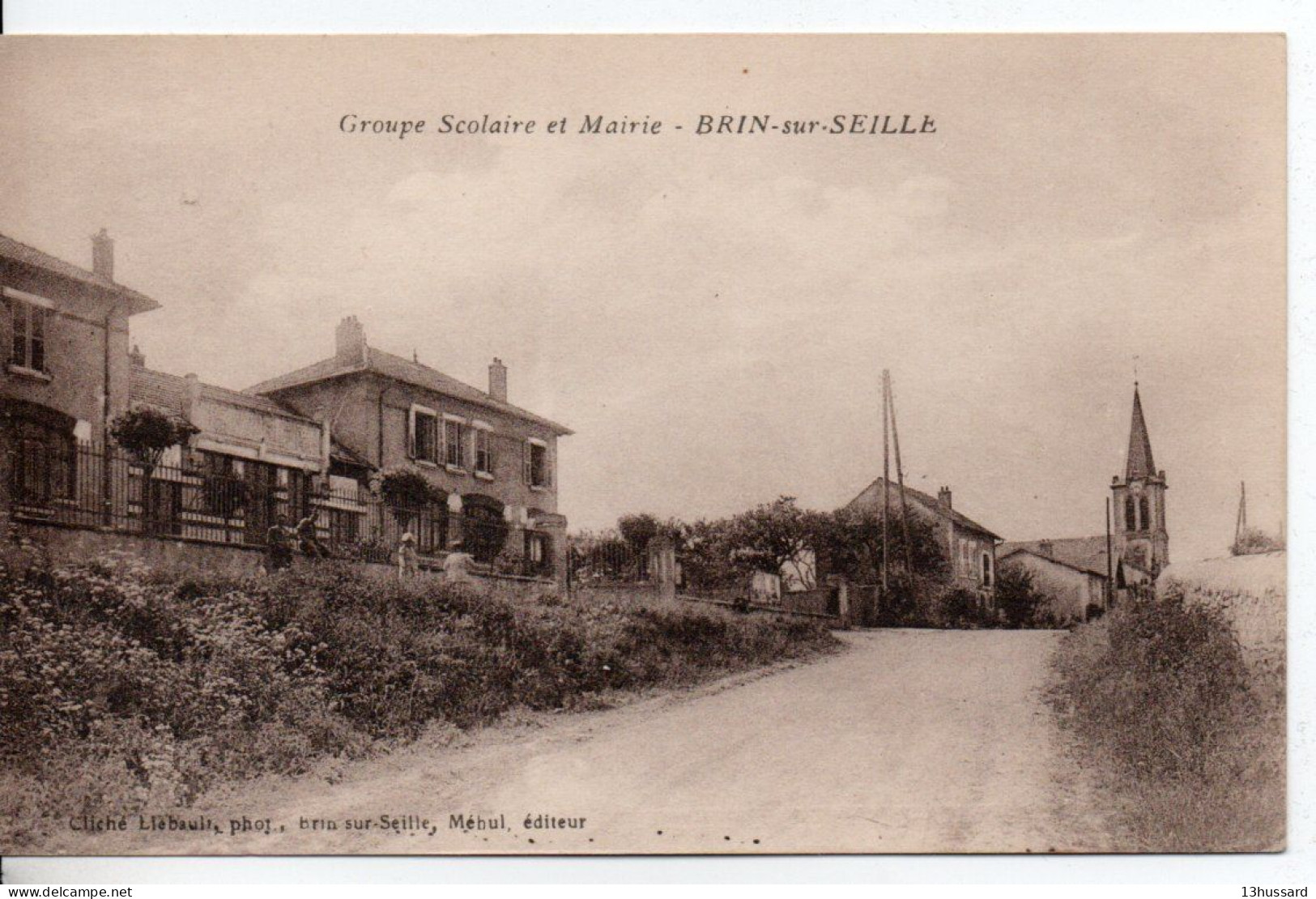 Carte Postale Ancienne Brin Sur Seille - Groupe Scolaire Et Mairie - Otros & Sin Clasificación