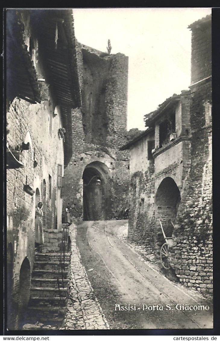 Cartolina Assisi, Motiv Der Porta S. Giacoma  - Autres & Non Classés