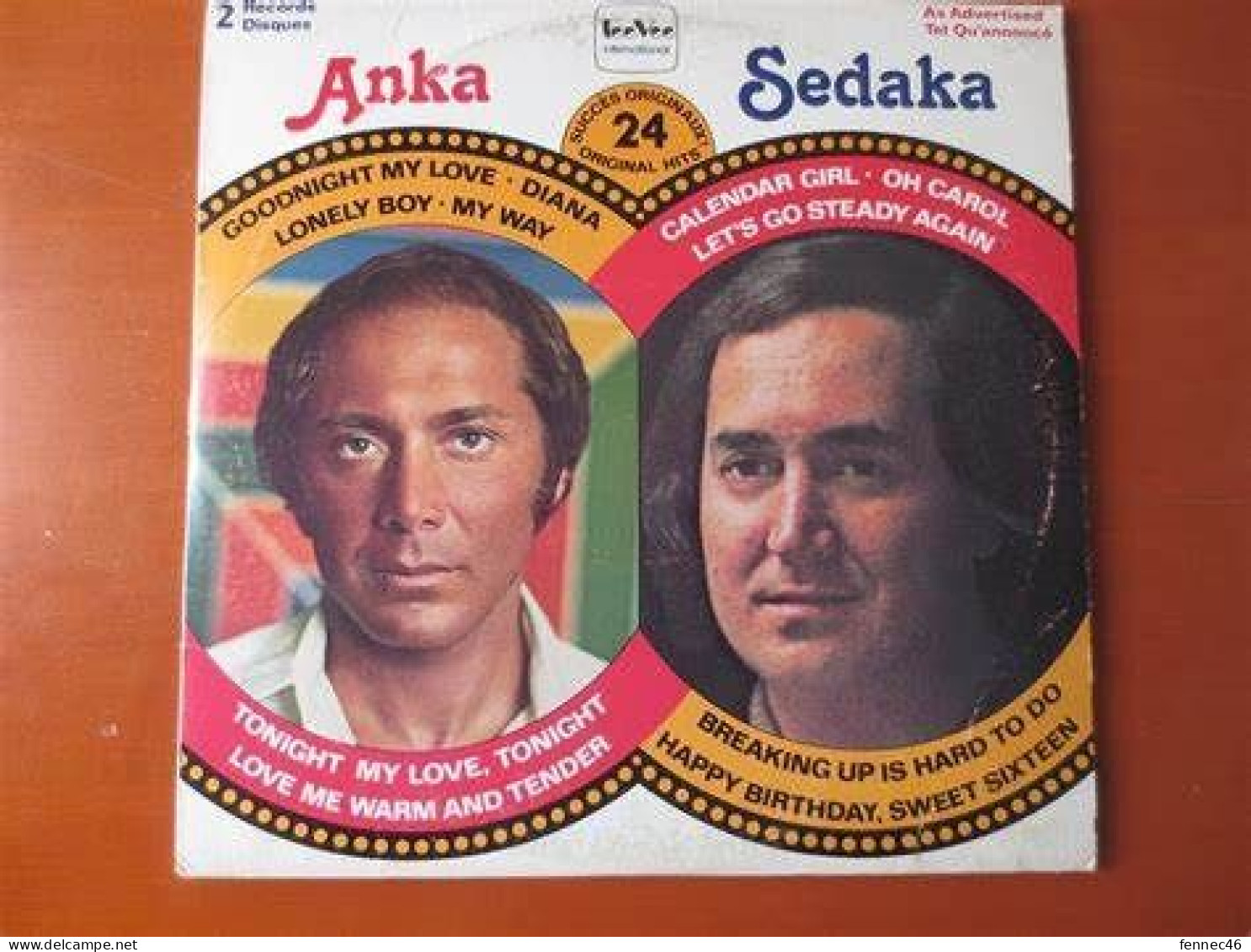 * Vinyle 2X 33T - PAUL ANKA, NEIL SEDAKA - 24 Succès Originaux - Autres - Musique Anglaise