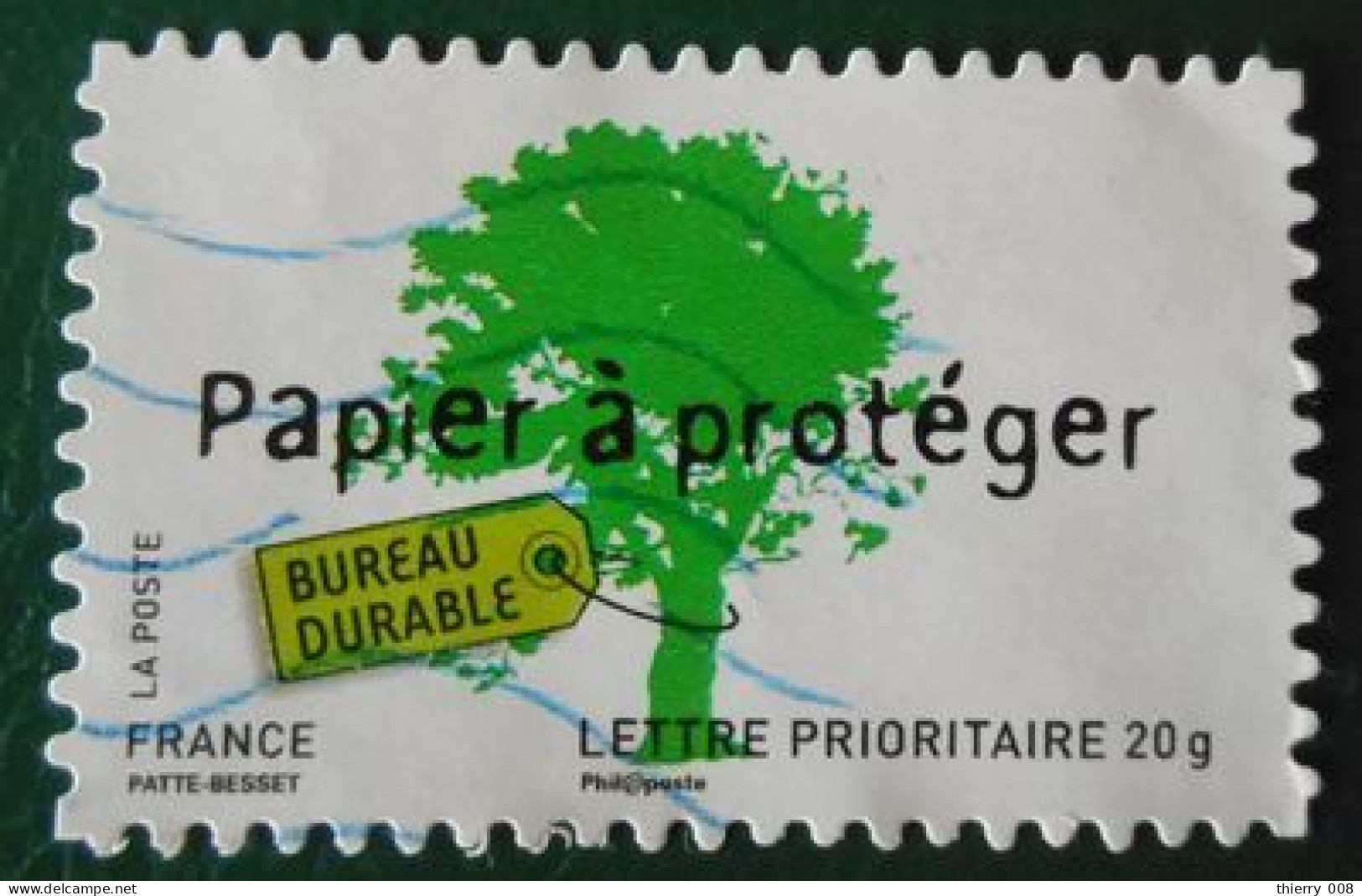 183 France 2008 Oblitéré Autoadhésif Développement Durable Papier à Protéger Bureau Durable - Sonstige & Ohne Zuordnung