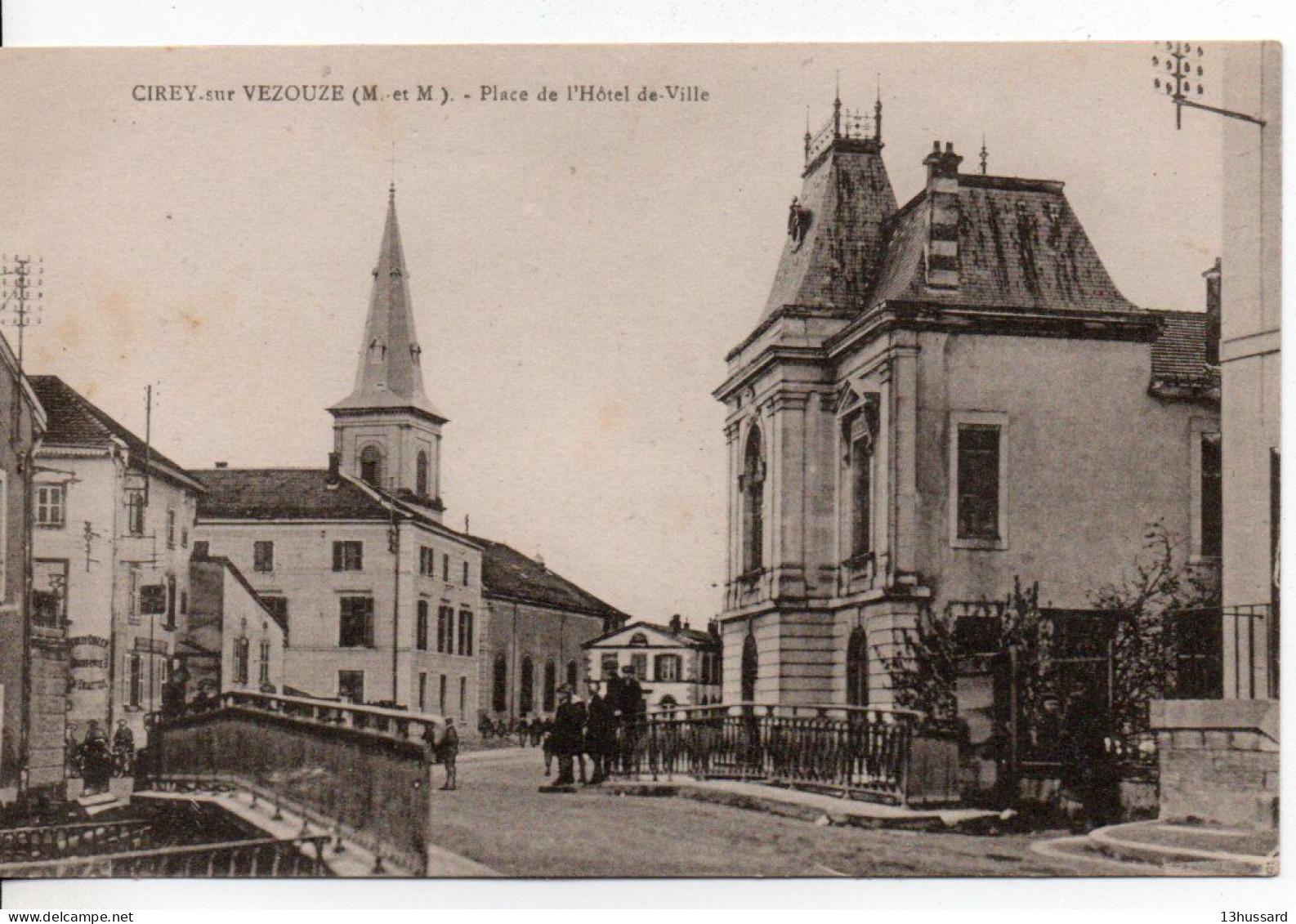 Carte Postale Ancienne Cirey Sur Vezouze - Place De L'Hôtel De Ville - Cirey Sur Vezouze