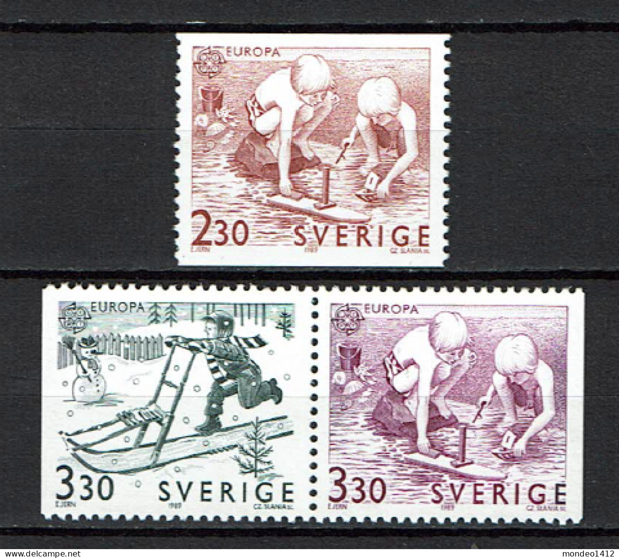 Sweden - 1989 - Yv 1521 à 1523a - EUROPA Stamps - Children's Games, Jeux D'enfants  - MNH - Ungebraucht