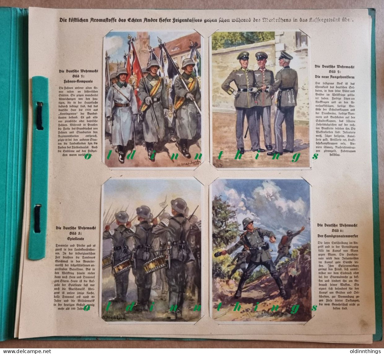 Andre Hofer Die Deutsche Wehrmacht Sammel-Bilderalbum Propaganda 2.WK Komplett Mit 50 Bildern Extrem Selten - Albums & Catalogues
