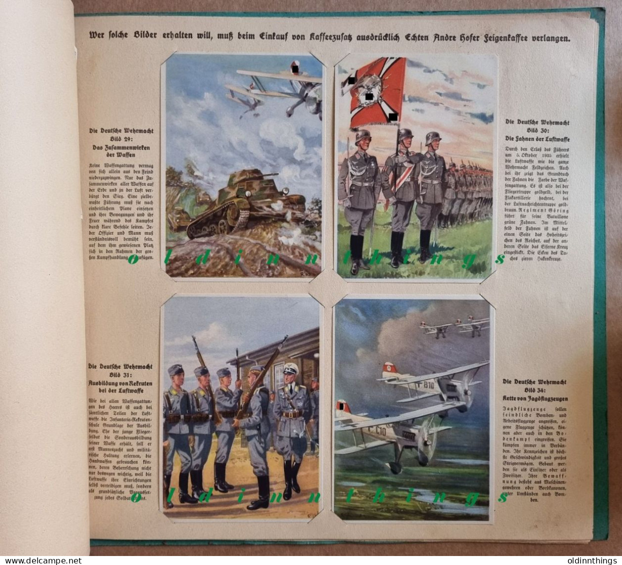 Andre Hofer Die deutsche Wehrmacht Sammel-Bilderalbum Propaganda 2.WK komplett mit 50 Bildern extrem selten