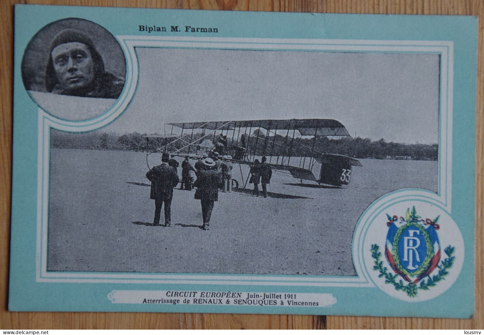 Biplan M. Farman - Circuit Européen - Juin-Juillet 1911 - Atterrissage De Renaux & Senouques à Vincennes - (n°29080) - Aviateurs