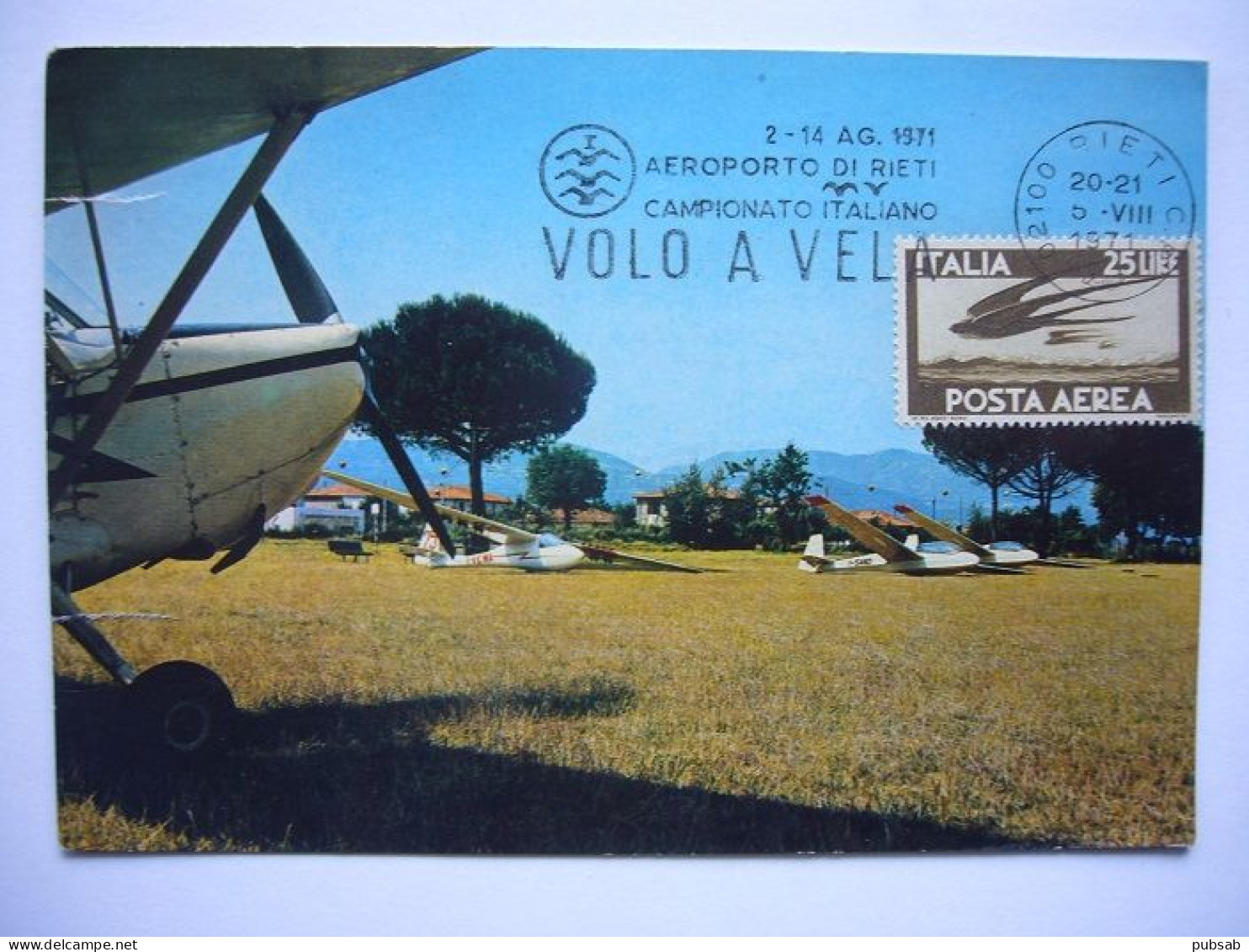 Avion / Airplane / Glider - Planeur / Piper Cup / Aeroporto Di Rieti / Volo A Vela / Airport / Aéroport / Carte Maximum - 1946-....: Modern Era