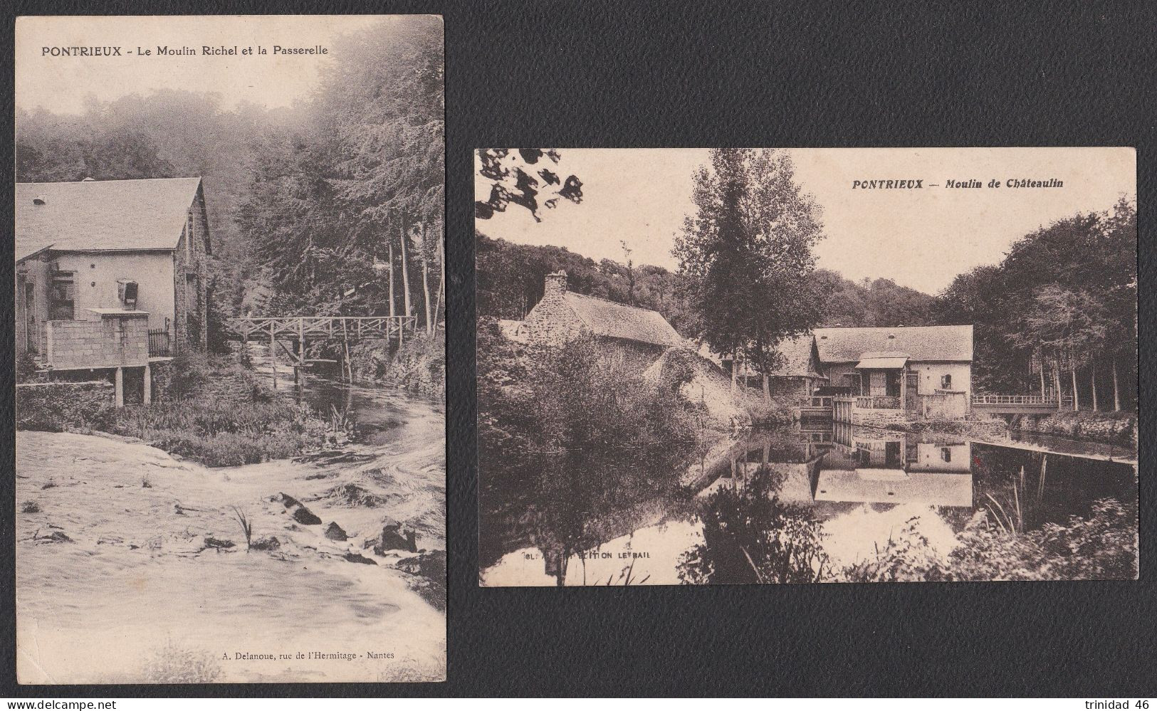 PONTRIEUX 22  (  MOULIN ) LOT DE 2 CARTES - Pontrieux