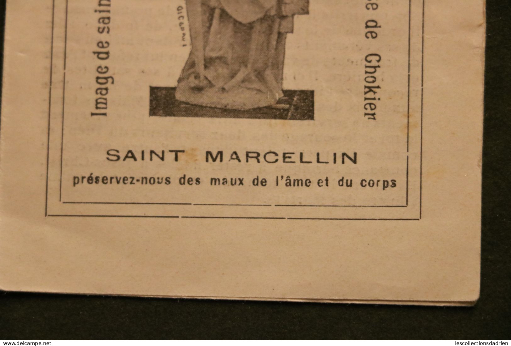 Prière à Saint Marcellin Chokier 1920 - Pray Saint Marcellin - Liège - Images Religieuses