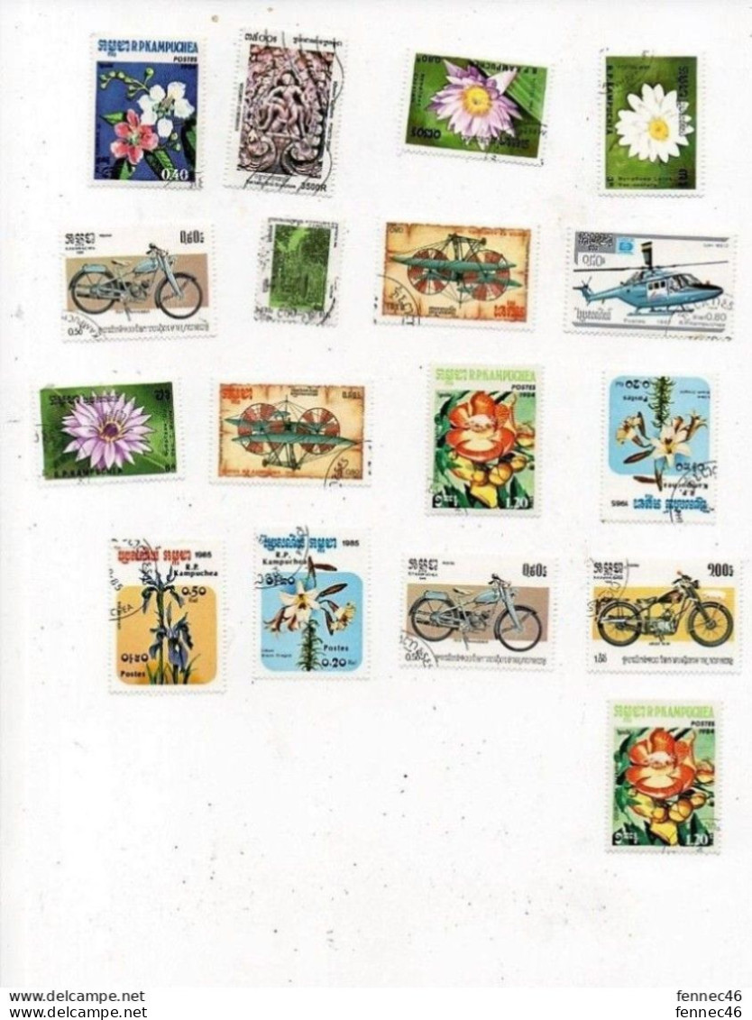 * Lot De 17 Timbres Du CAMBODGE - Cambodia