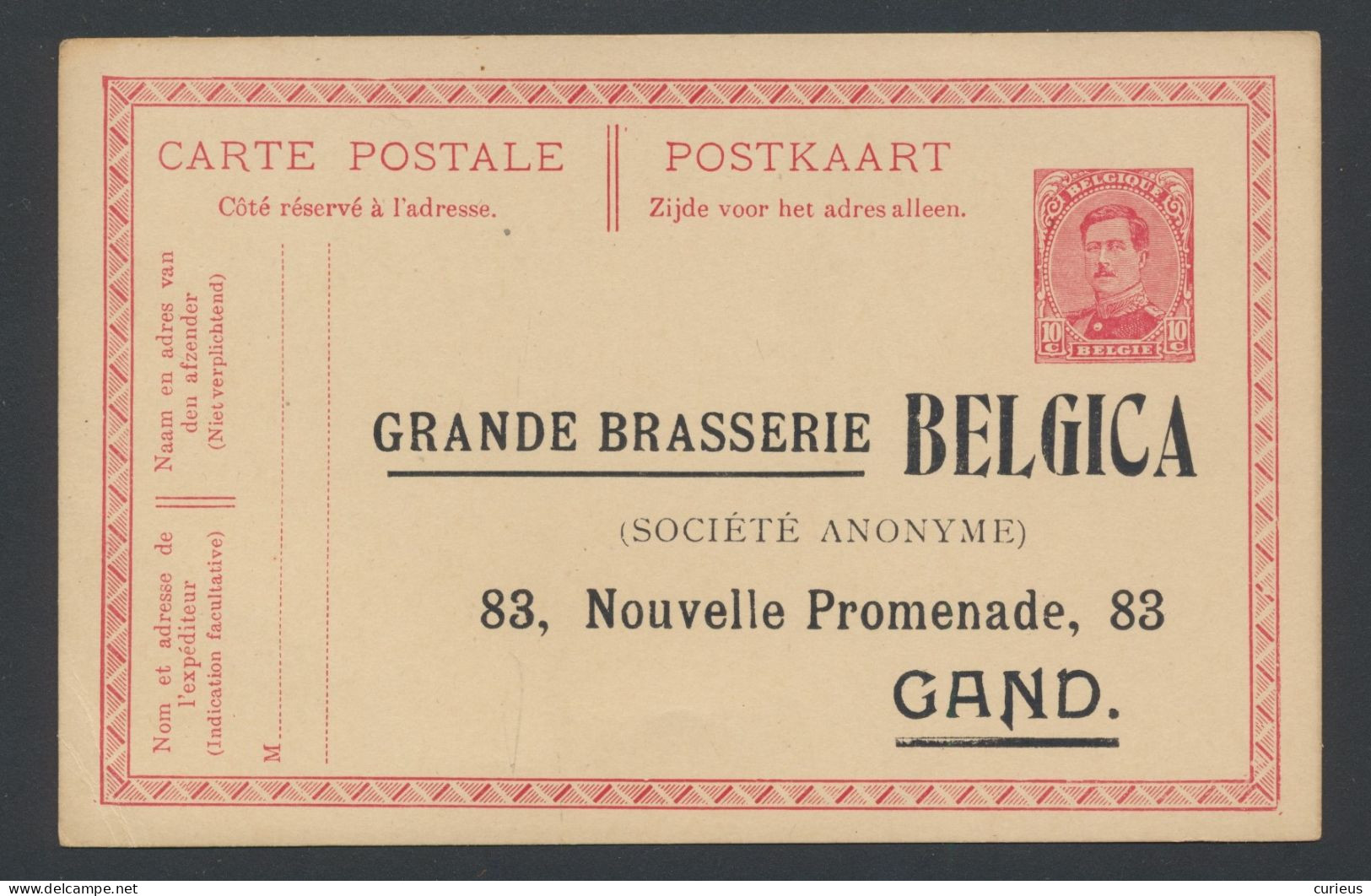 GENT * GAND * GRANDE BRASSERIE " BELGICA " * NOUVELLE PROMENADE 83 * POSTKAART * 2 SCANS - Advertising