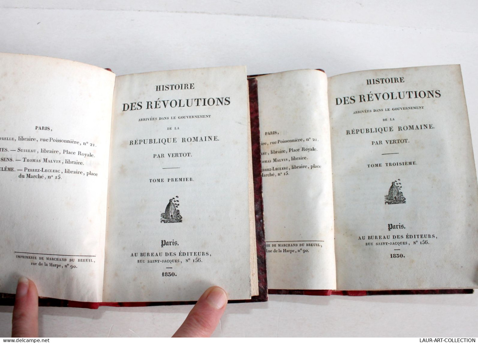 HISTOIRE DES REVOLUTIONS DE LA REPUBLIQUE ROMAINE, VERTOT 1830 COMPLET 4 TOME /4 / ANCIEN LIVRE XIXe SIECLE (1803.200) - Histoire