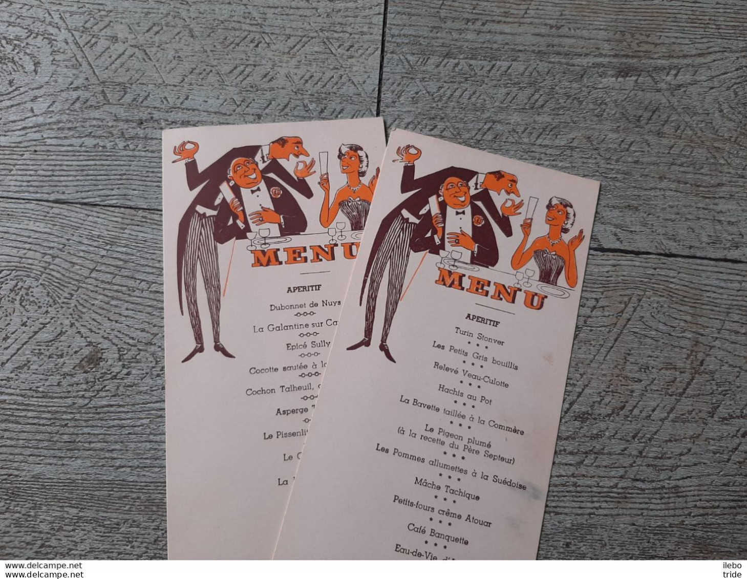 Lot 2 Menus Humoristiques Avec Jeux De Mots Humour Menu - Menükarten