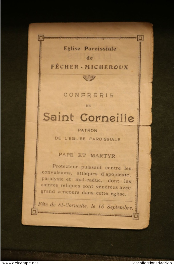 Prière à Saint Corneille 1933 - Pray Saint - Fêcher Micheroux Liège - Images Religieuses