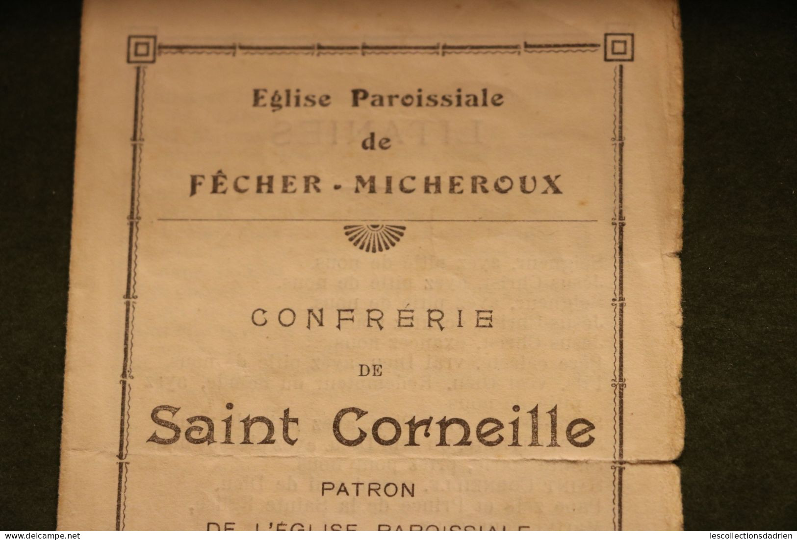 Prière à Saint Corneille 1933 - Pray Saint - Fêcher Micheroux Liège - Images Religieuses