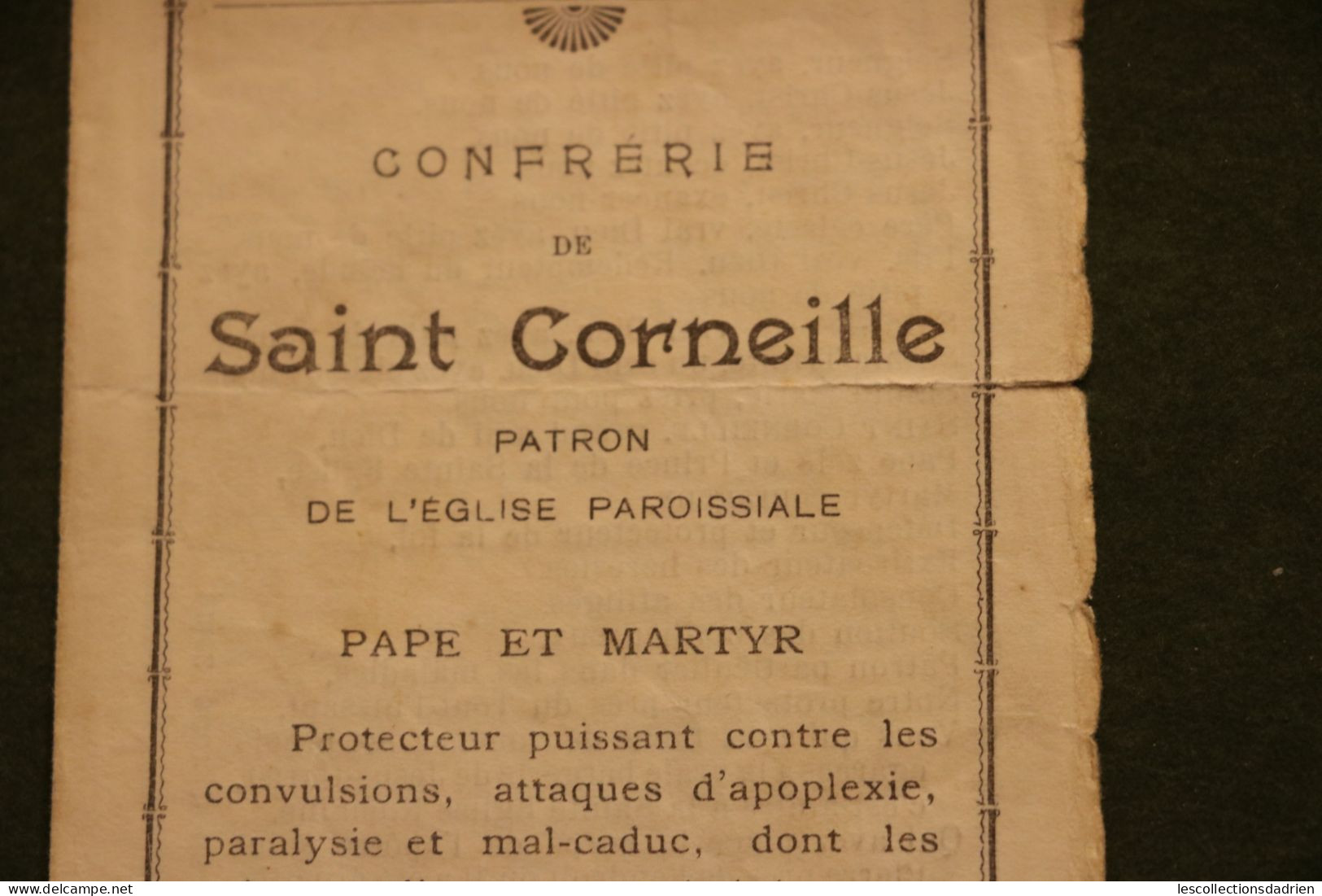 Prière à Saint Corneille 1933 - Pray Saint - Fêcher Micheroux Liège - Devotion Images