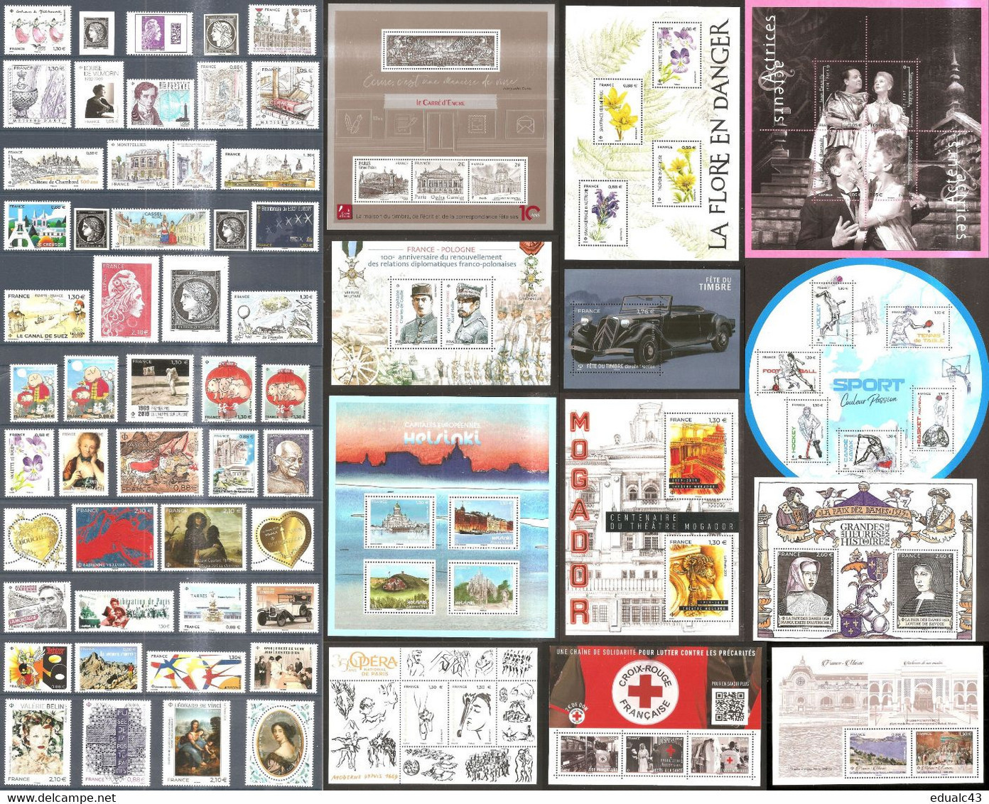 FRANCE- Année Complète 2019 -NEUF LUXE ** 84 TIMBRES (48 Timbres Et 12 Blocs ) - 2010-2019