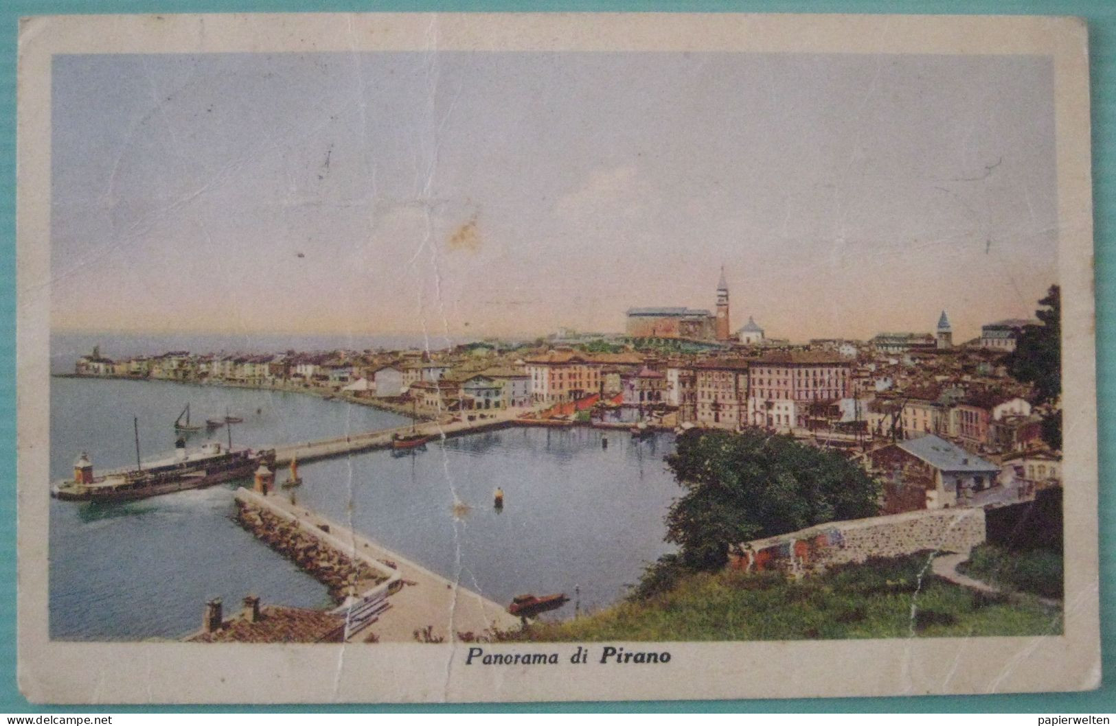 Piran / Pirano - Panorama / Schiff - Slowenien