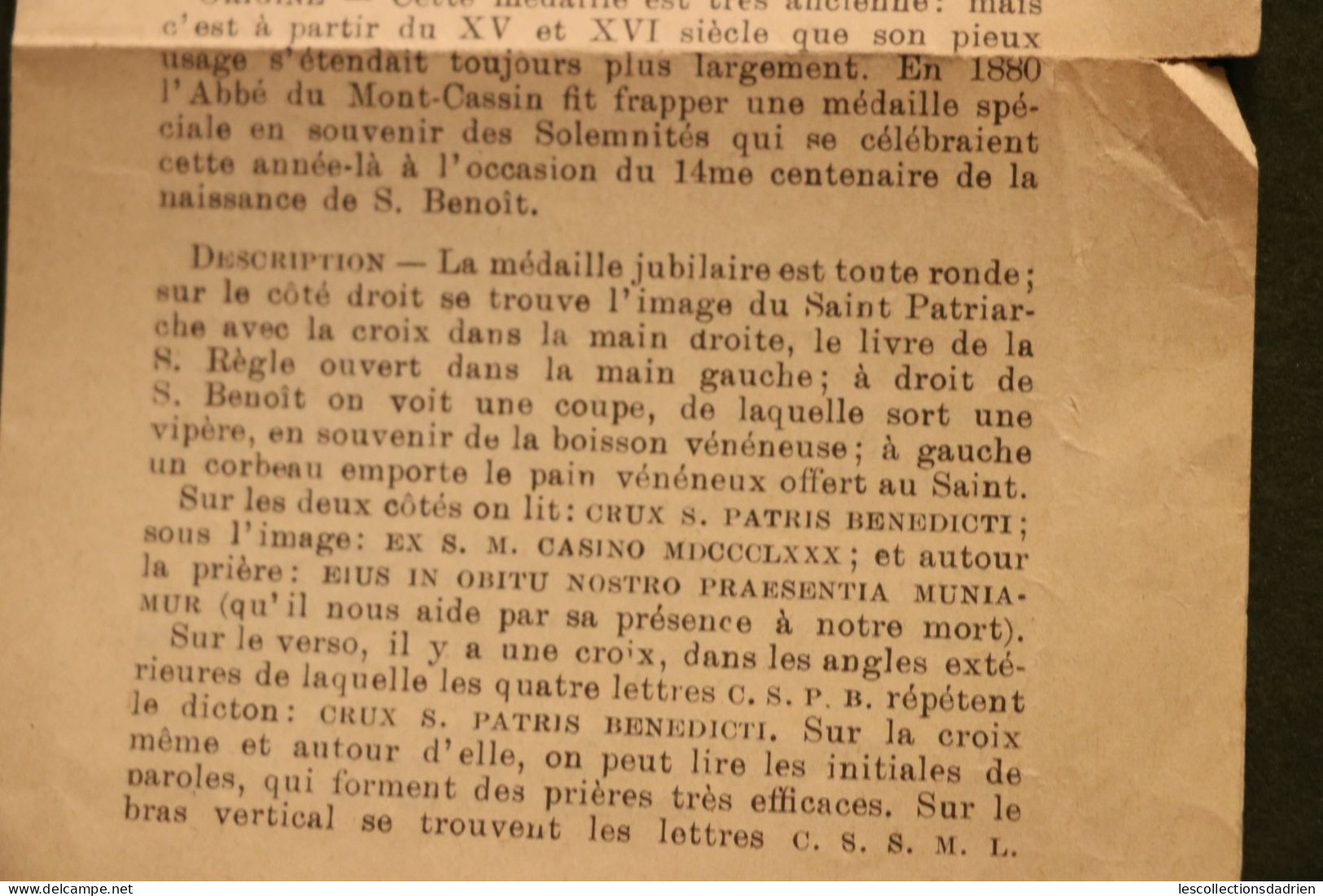 Livret Explicatif Médaille De Saint Benoît - Andachtsbilder