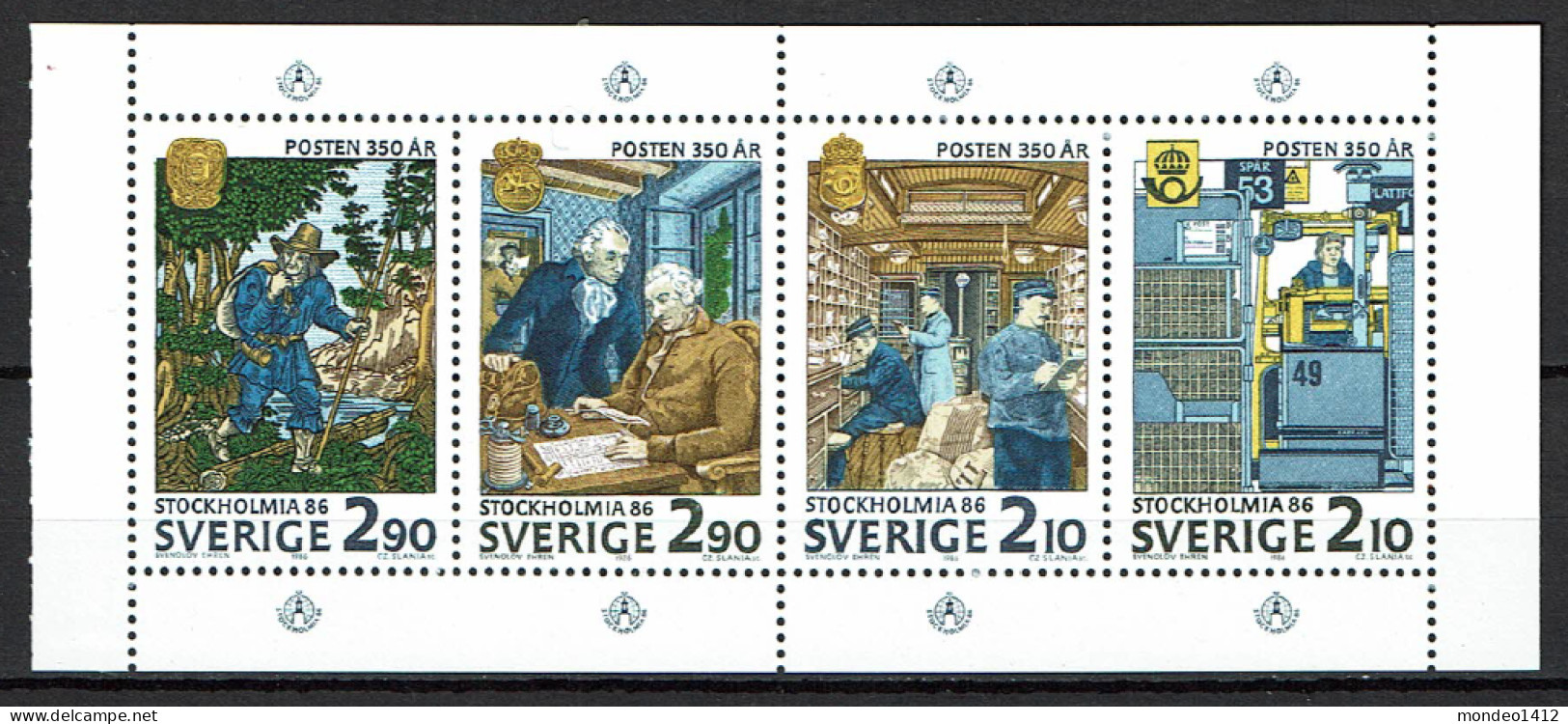 Sweden - 1986 - Yv 1381/84 - Expo Stockholmia'86, Poste Suède  - MNH - Neufs