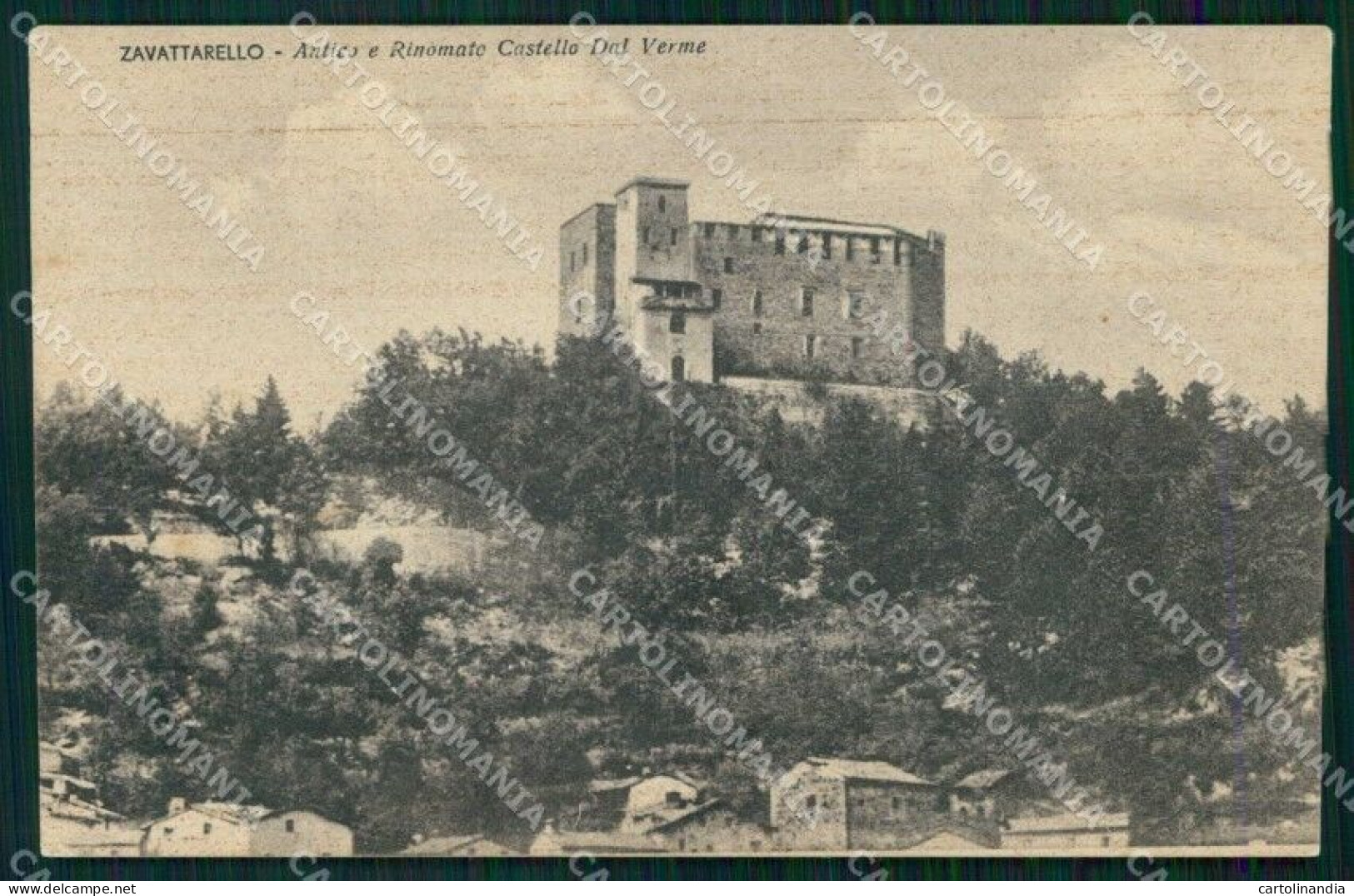 Pavia Zavattarello Antico Rinomato Castello Dal Verme ABRASA Cartolina RT2678 - Pavia