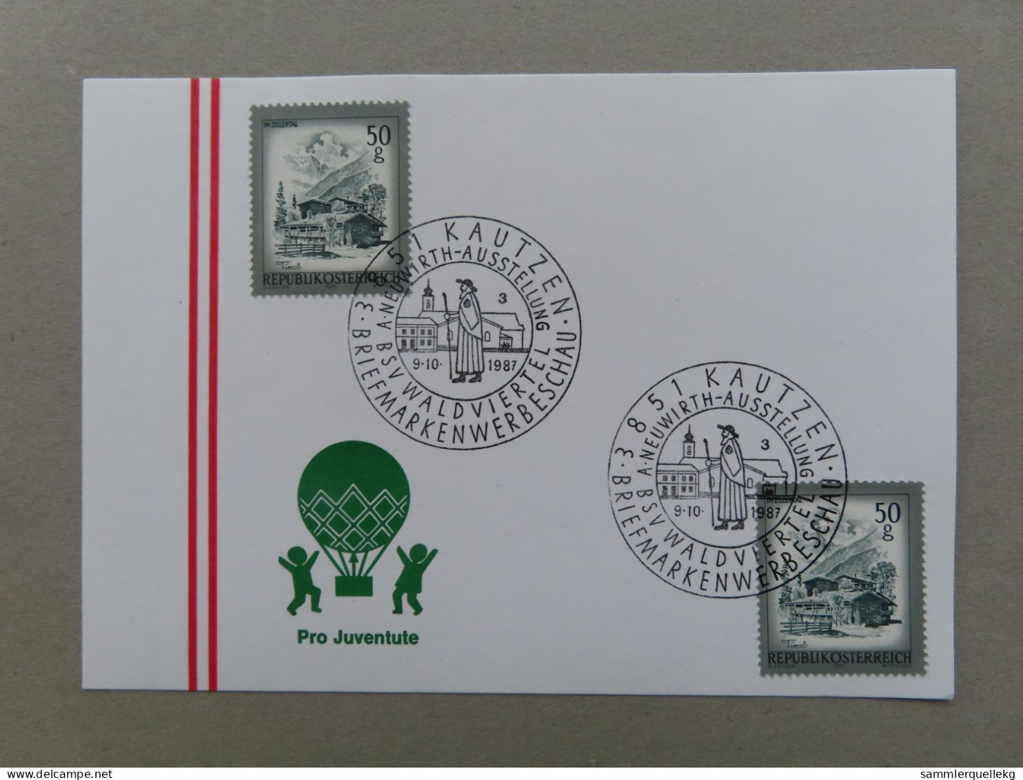 Österreich Pro Juventute - Mit Sonderstempel 9. 10. 1987 Kautzen, Briefmarkenwerbeschau (Nr.711) - Other & Unclassified