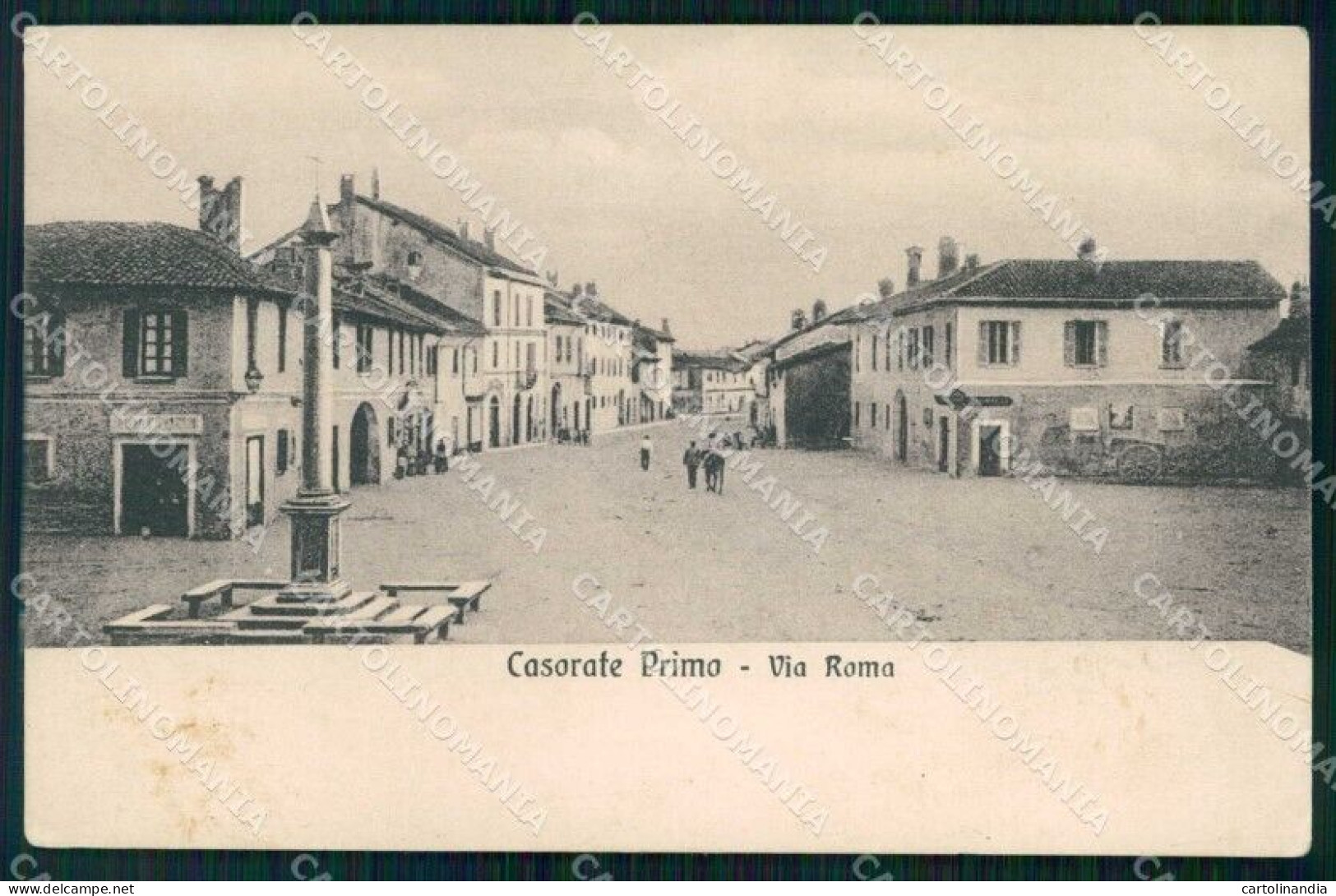 Pavia Casorate Primo Via Roma ABRASA Cartolina RT3285 - Pavia