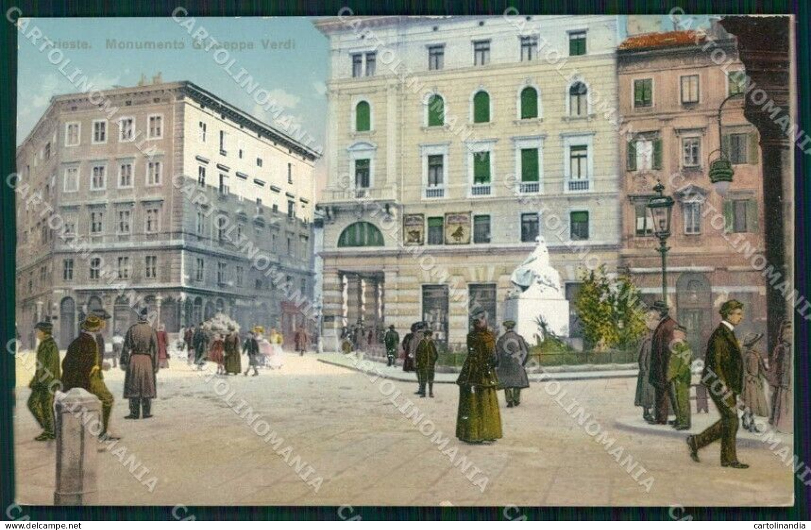 Trieste Città Monumento Giuseppe Verdi Cartolina RT4640 - Trieste