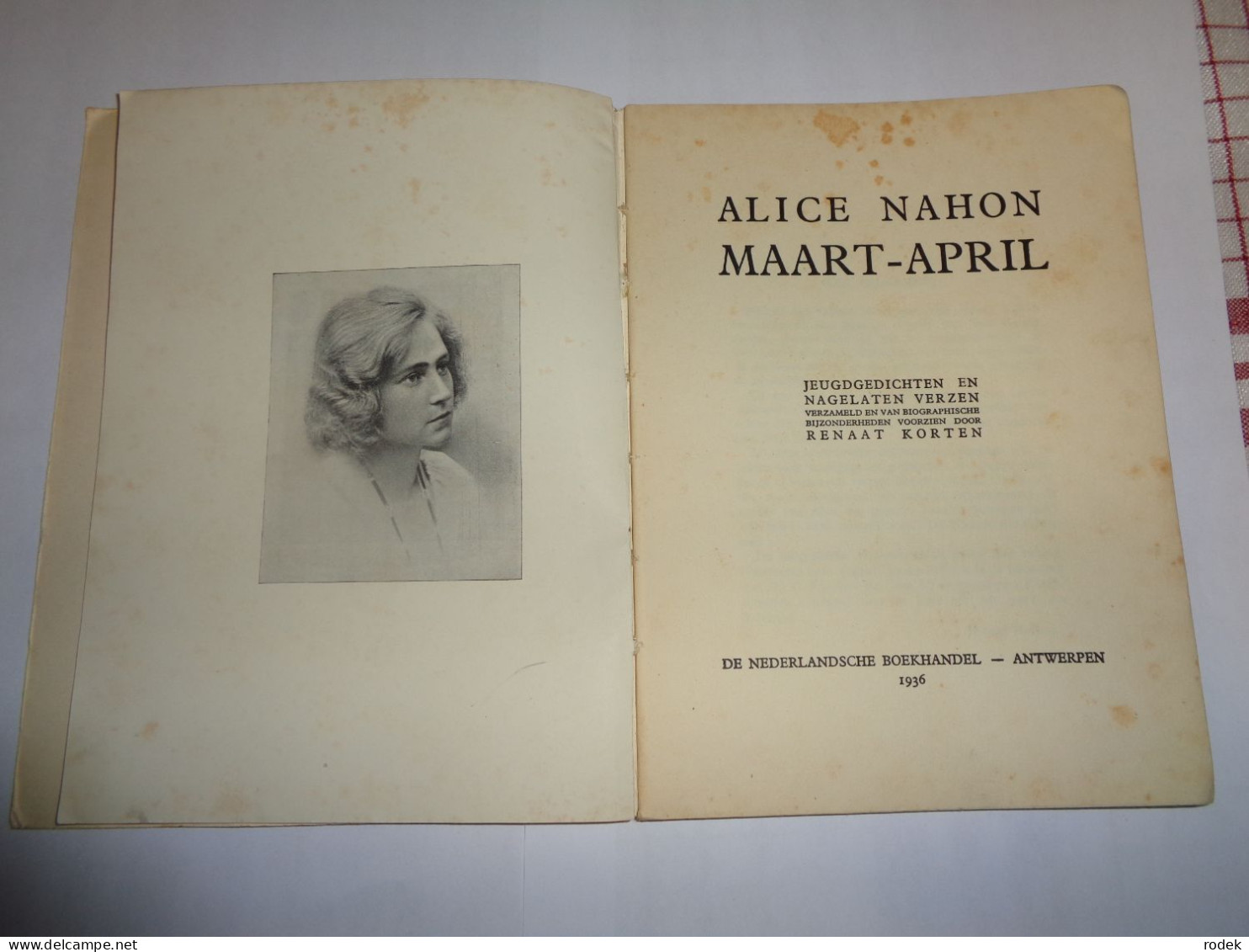 Alice Nahon : Maart - April ( 1e Druk 1936 ) - Poetry