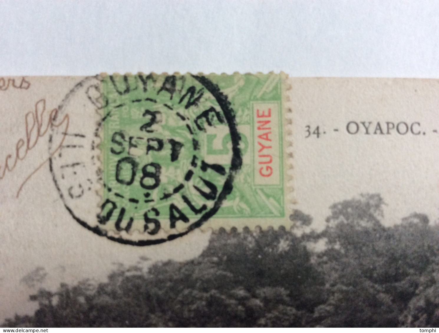 Belle CP Oyapoc Avec N°43 Cachet Iles Du Salut, Tb, Rare, A Voir - Briefe U. Dokumente