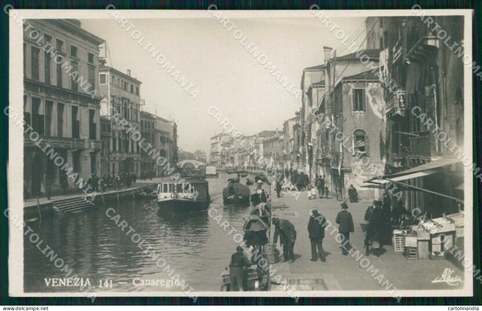 Venezia Città Canal Regio Traghetto Barche Foto Cartolina RT7648 - Venezia