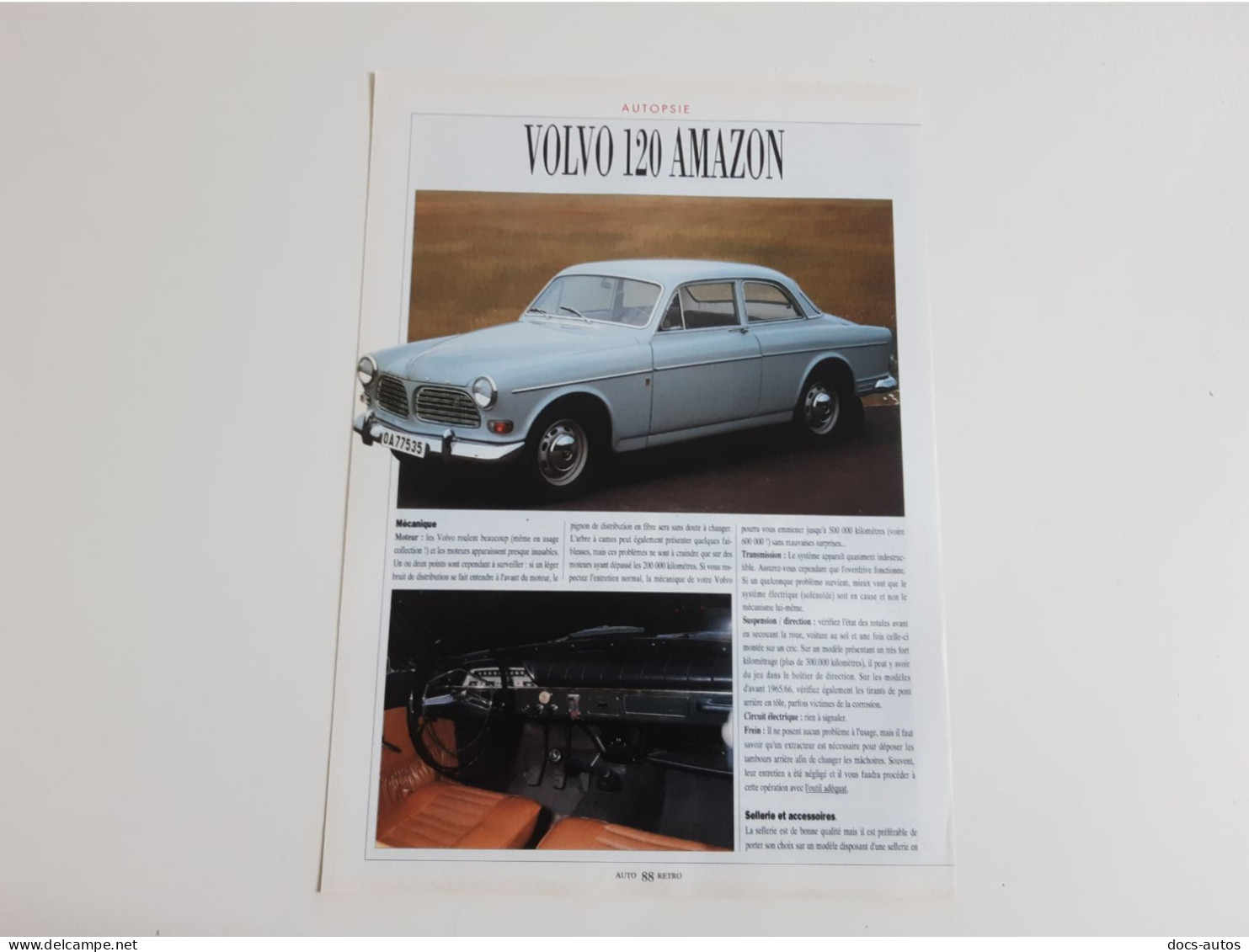 Coupure De Presse Automobile Volvo 120 Amazon - Voitures