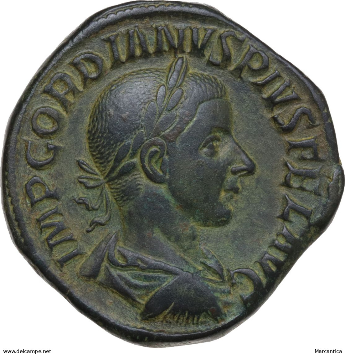 Gordian III, Æ Sestertius, Rome Mint: P M TR P II COS P P, S C - Gordian, Veiled And Togate, Standing. - The Military Crisis (235 AD To 284 AD)