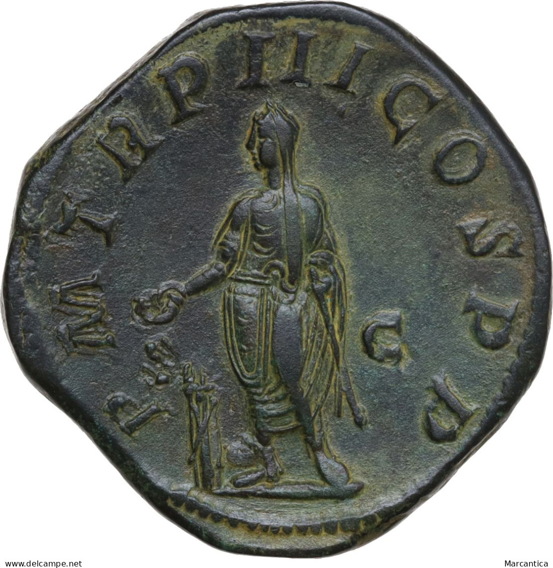 Gordian III, Æ Sestertius, Rome Mint: P M TR P II COS P P, S C - Gordian, Veiled And Togate, Standing. - L'Anarchie Militaire (235 à 284)