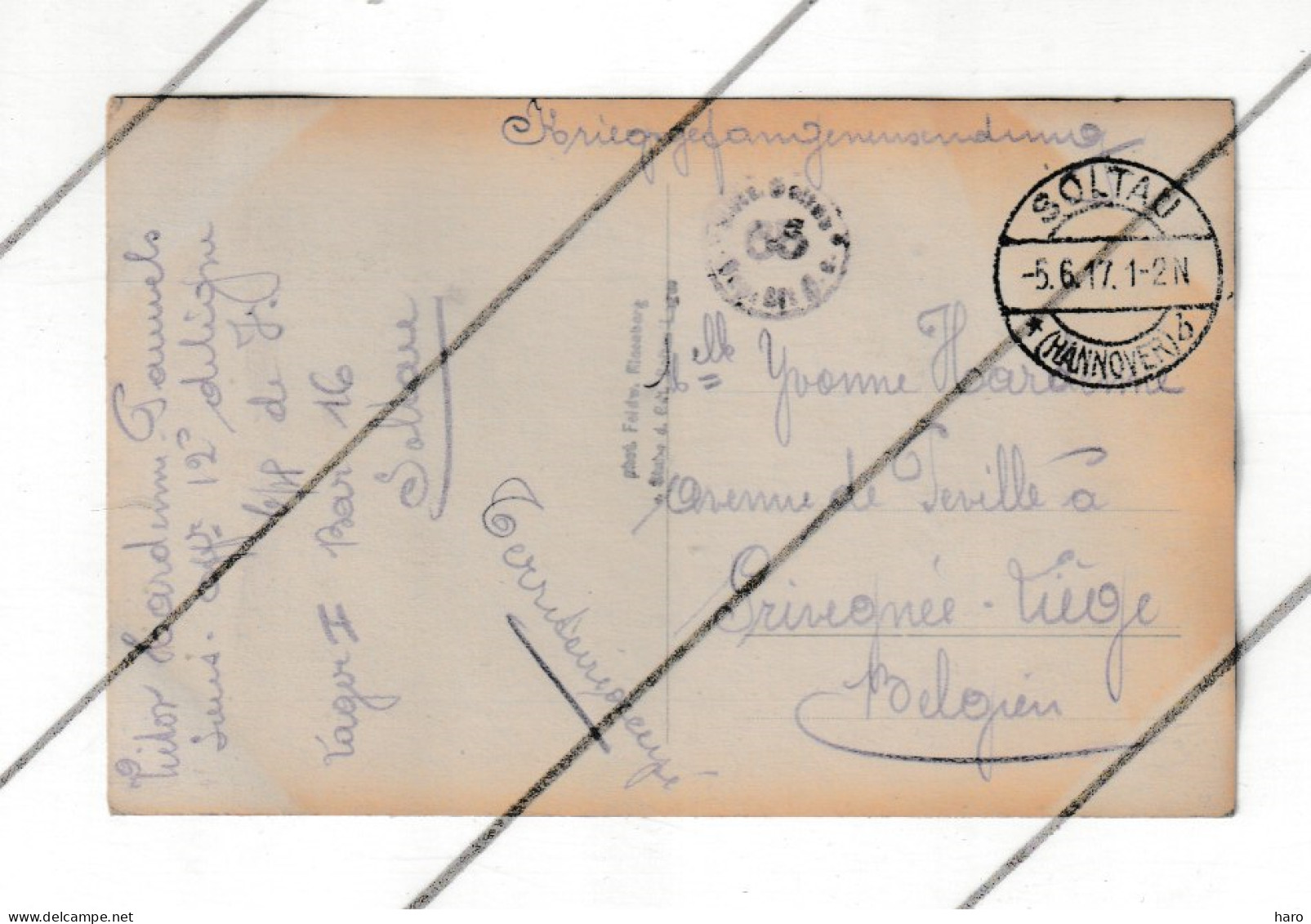 Guerre 14/18 - SOLTAU Camp - Déchargement D'un Train De Marchandises Par Des Prisonniers - Armée Belge - Lager (B352) - Weltkrieg 1914-18